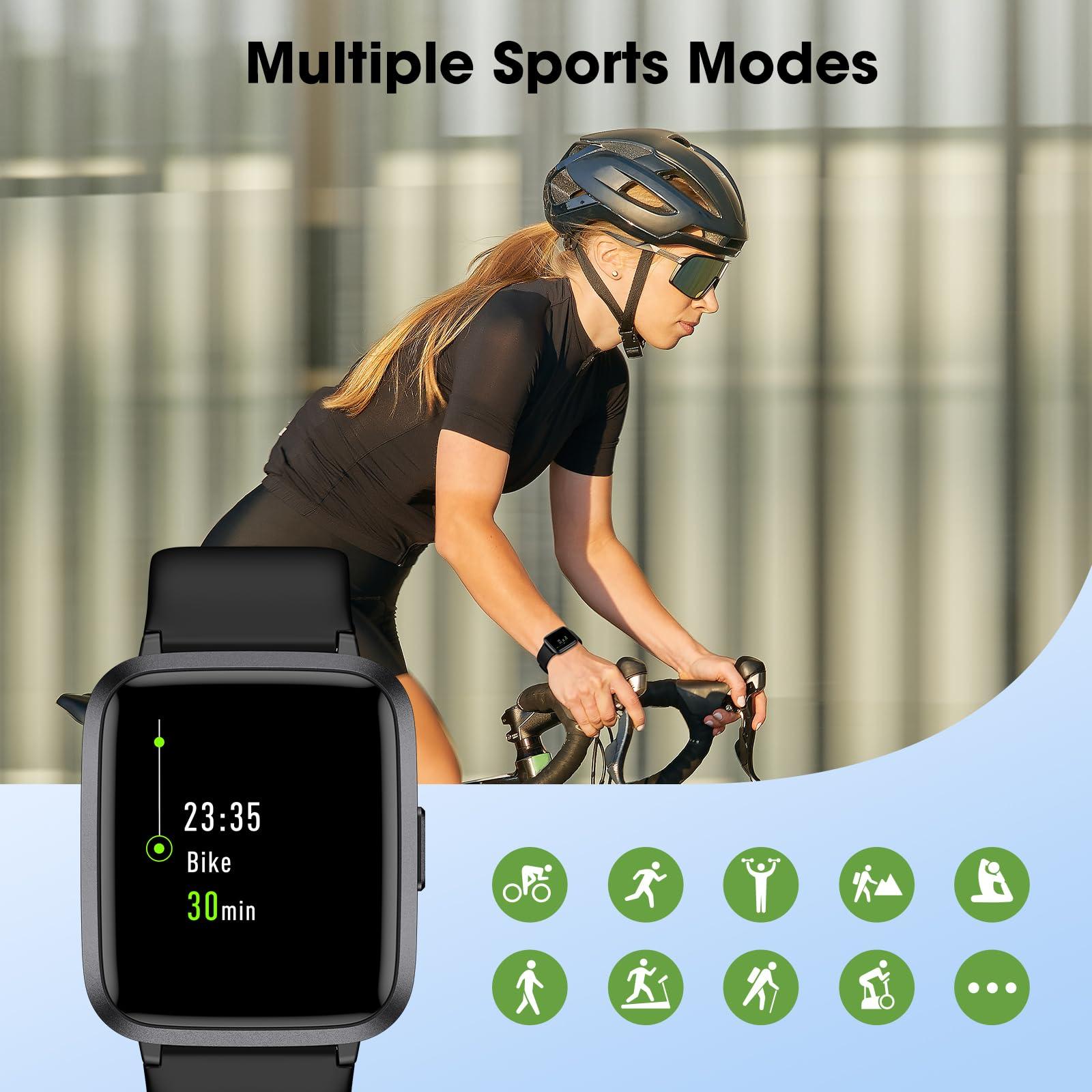 Fitness Tracker Watch with Heart Rate Monitor, Large Screen Activity Tracker with Pedometer, Sleep Monitor, Calories & Step Counter, 5ATM Waterproof Smart Watch for Women Men Fitness Watch for Sports - Image 4