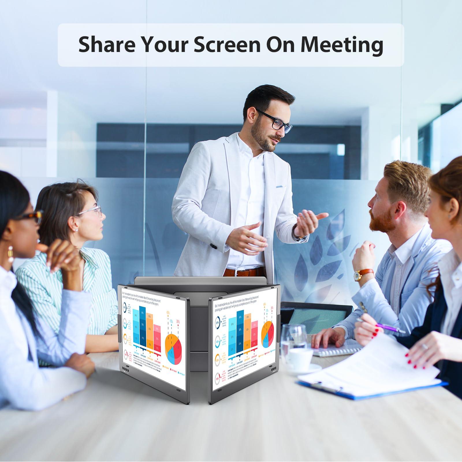 KYY Laptop Screen Extender, 14'' FHD 1080P USB-C Portable Monitor, IPS Computer Monitor, Dual Monitor for Triple Screen, for 12"-16" Laptop (Mac, Wins, Android) - Image 8