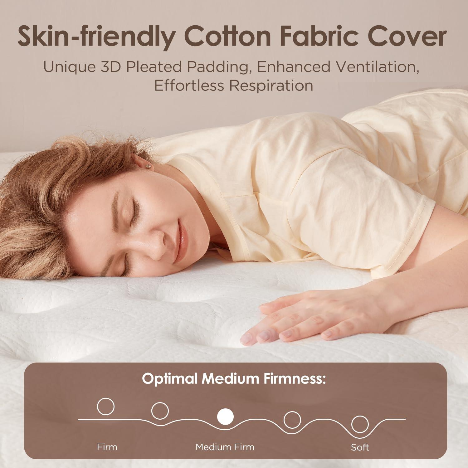 King Size Mattress 12 Inch - Medium Firm Hybrid Mattress with Memory Foam & Zoned Pocket Springs for Pressure Relief, Quiet Sleep | Fiberglass-Free, CertiPUR-US Certified | King Mattresses in a Box - Image 2