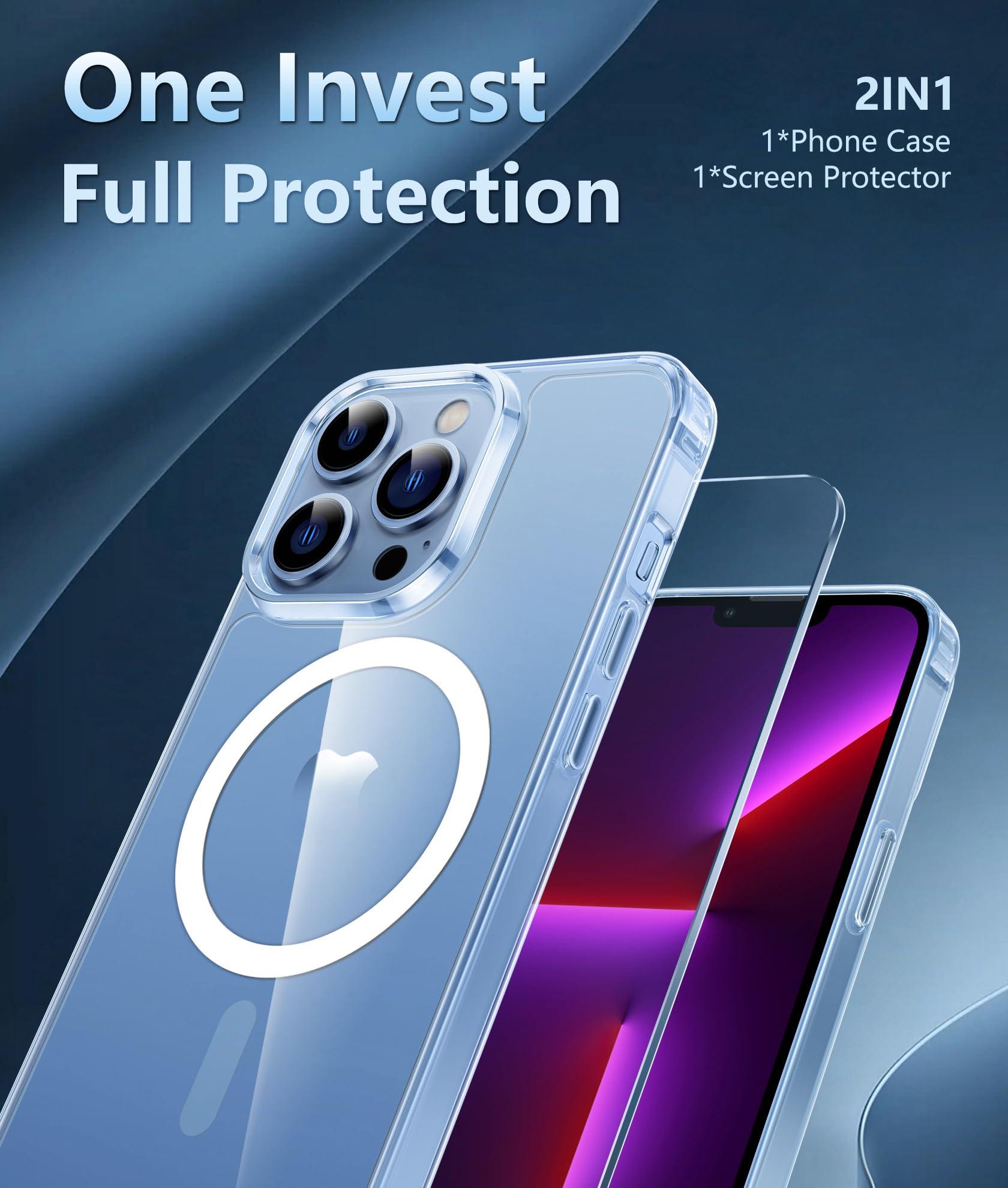 FNTCASE for iPhone 13 Pro-Max Case: Strong Magnetic Anti-Yellowing Slim Clear Case | Military Grade Protective & Shockproof Drop Protection Thin Transparent Phone Cover(Clear) - Image 6