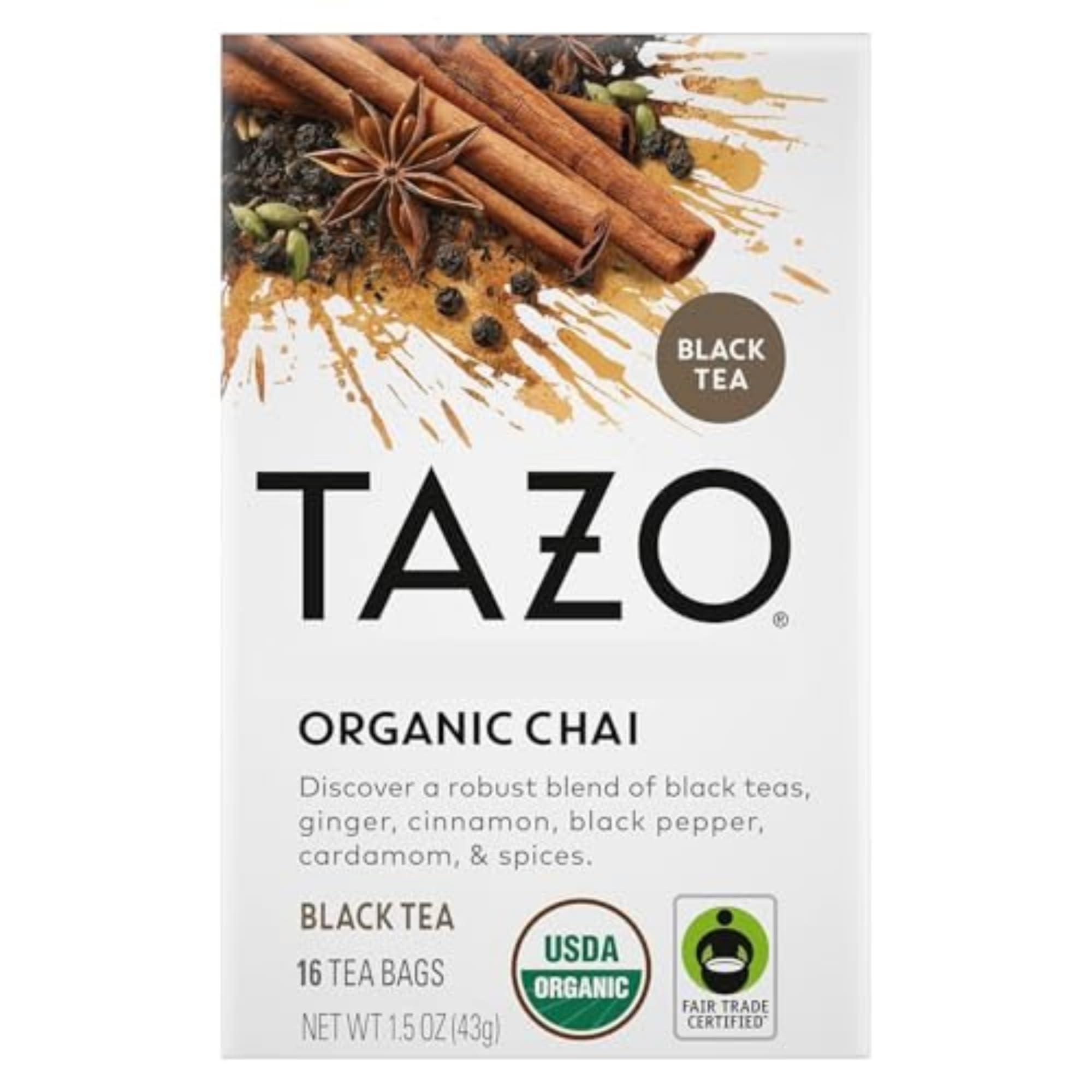 TAZO Organic Chai Black Tea Bags, Caffeinated tea, 16 Total Bags - Image 1