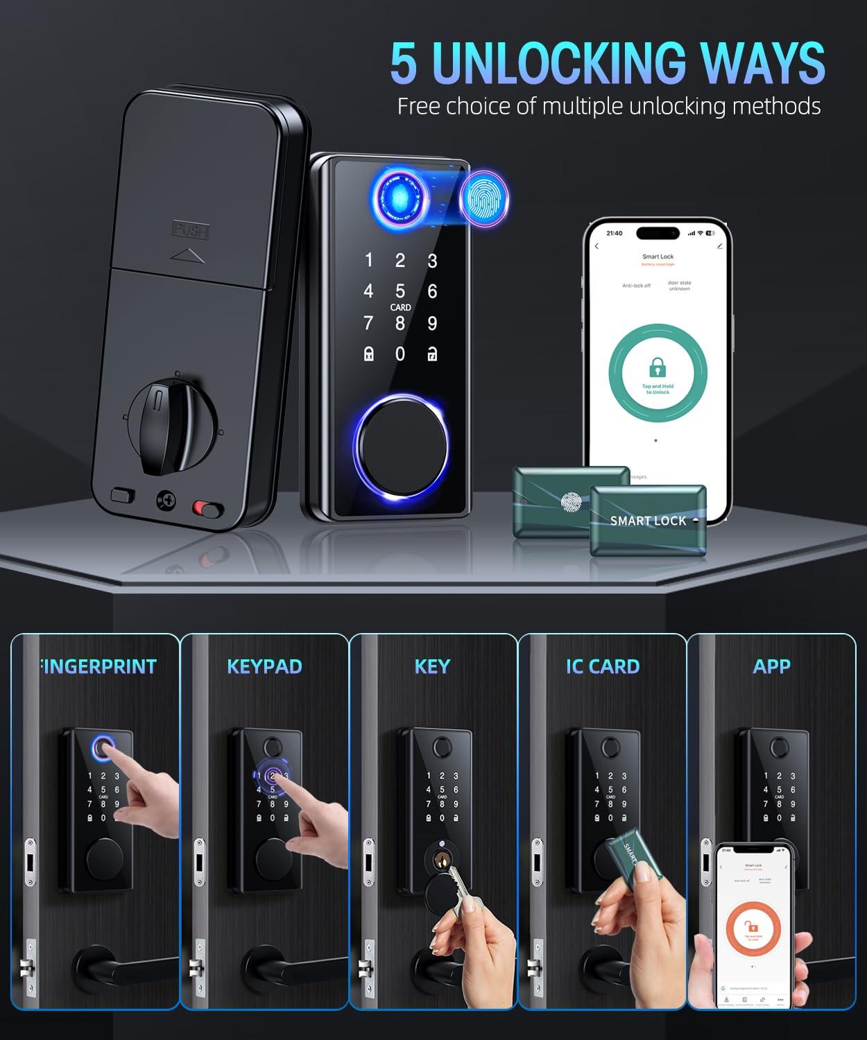 Keyless Entry Deadbolt – Smart Door Lock with App Control, Touchscreen Keypad Easy Installation, for Home, Apartment, Office - Image 6