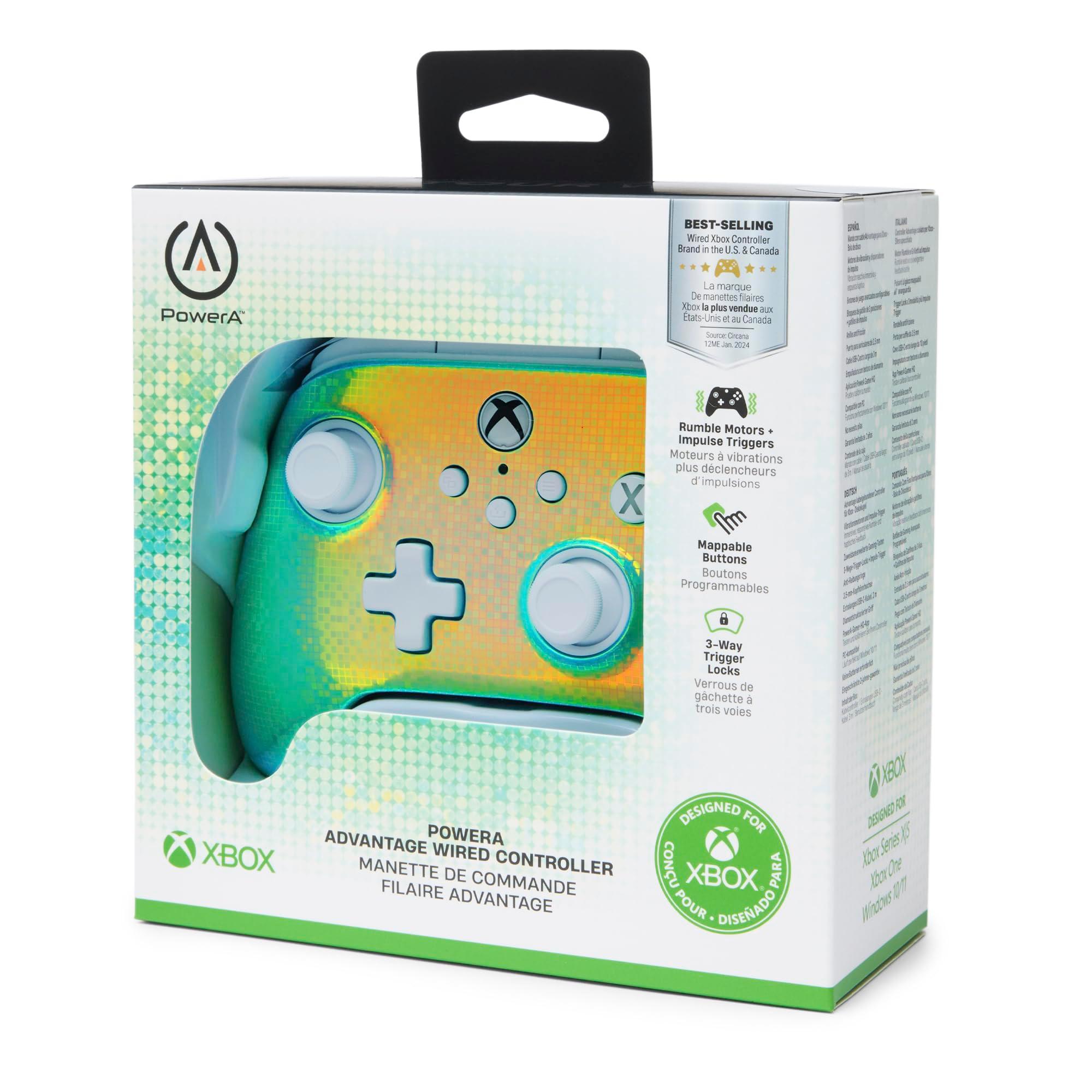 PowerA Advantage Wired Controller for Xbox Series X|S - Disco Ball, gamepad, wired video game controller, gaming controller, USB-C, Works with Xbox One, Officially Licensed - Image 8
