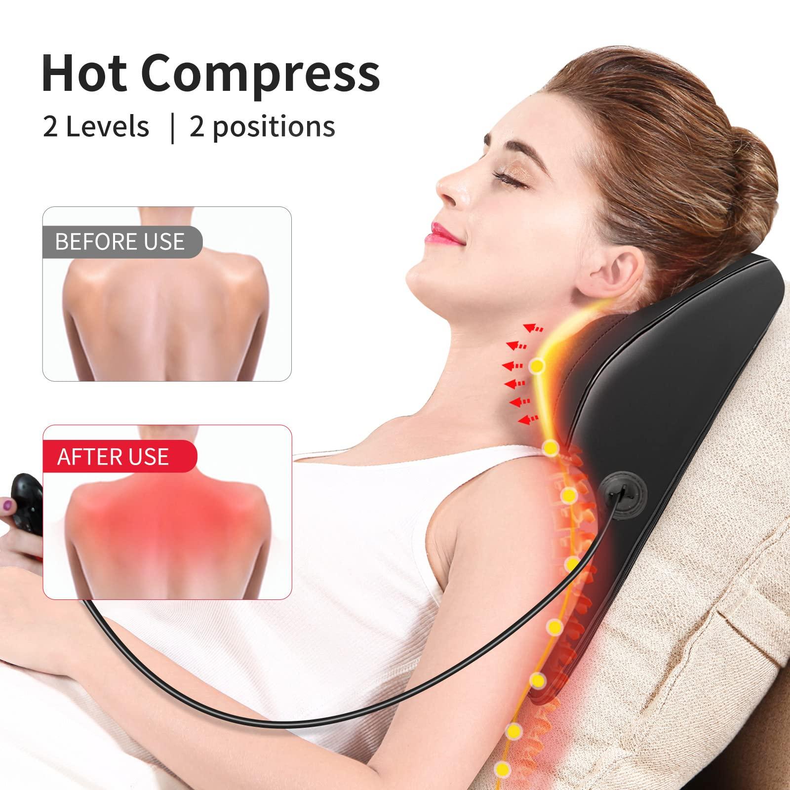 Boriwat Back Massager with Heat, 3D Kneading Massage Pillow for Back, Neck, Shoulder, Leg Pain Relief Deep Tissue, Gifts for Women Men Mom Dad, FSA HSA Eligible - Image 3