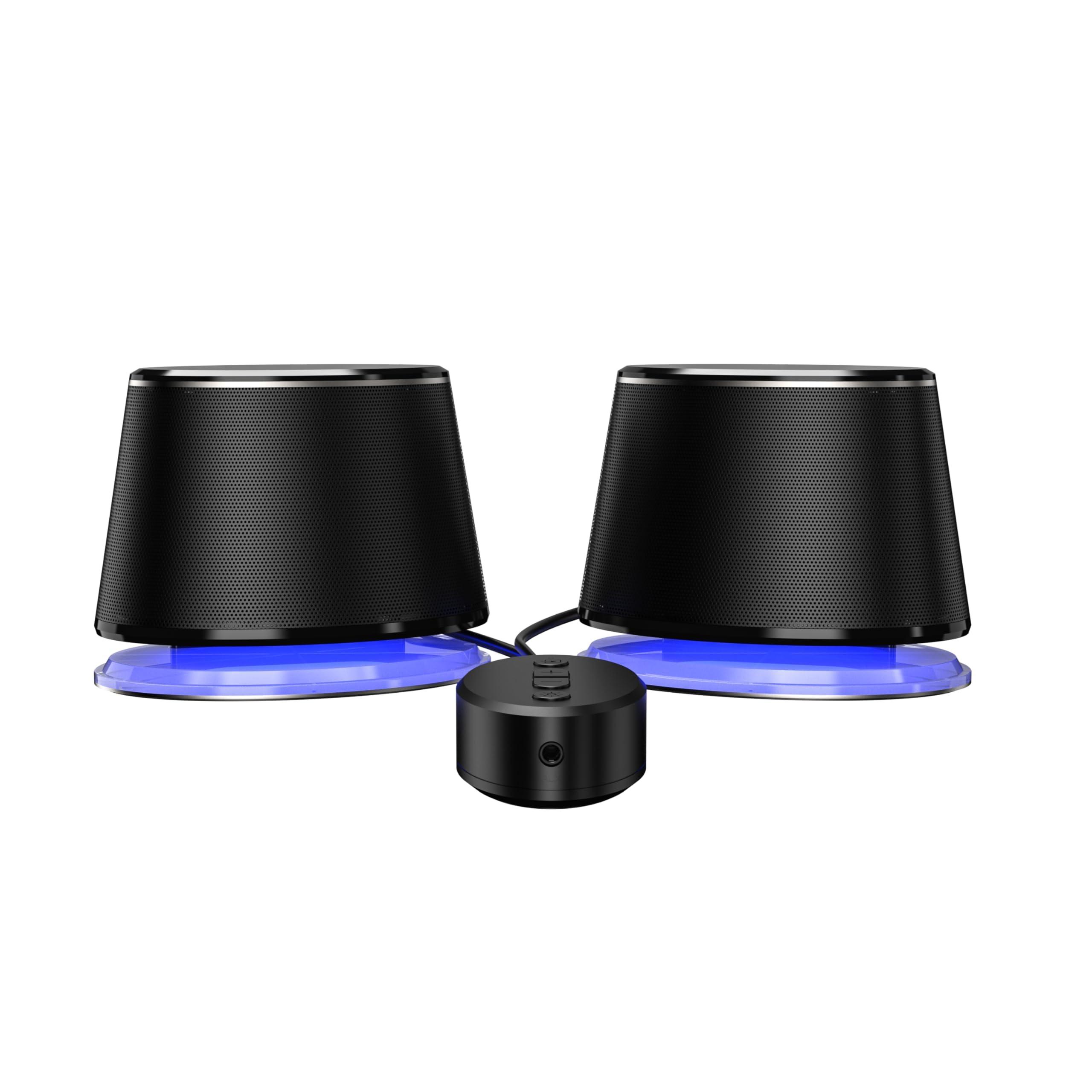 Amazon Basics Bluetooth Computer Speakers with USB 3.0 and Blue Lighting - Image 3