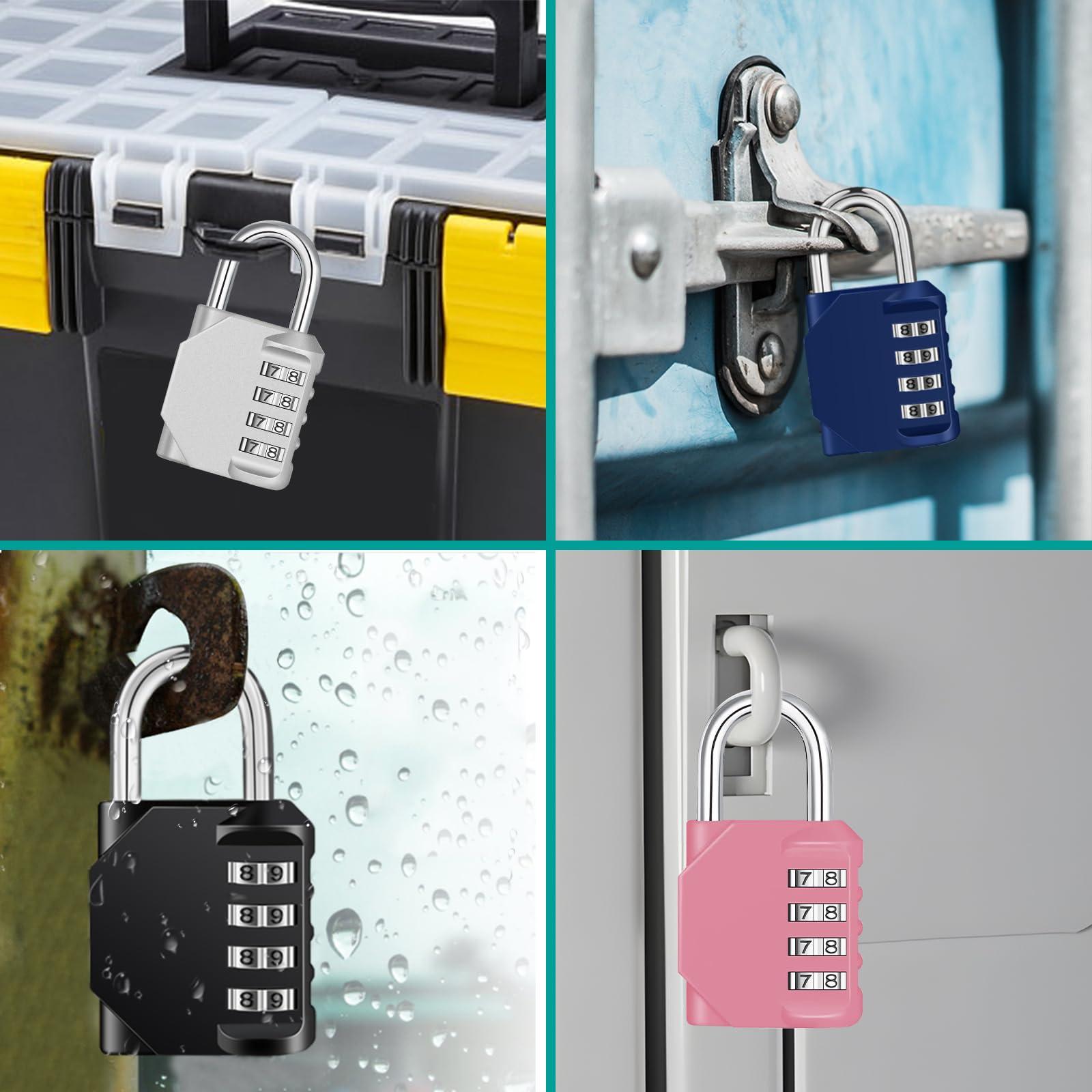 ZHEGE Combination Lock, 4 Digit Combination Padlock Outdoor, School Lock, Gym Locks (Pink) - Image 5