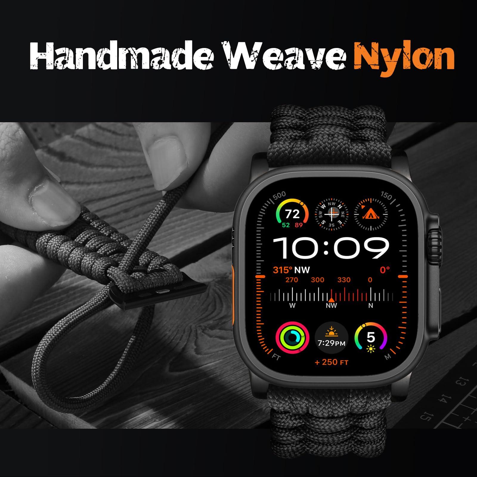 Magnetic Watch Band Compatible with Apple Watch 49mm 46mm 45mm 44mm 42mm Bands for Men Women + R-Nylon Handmade Survival Paracord Band - Image 8