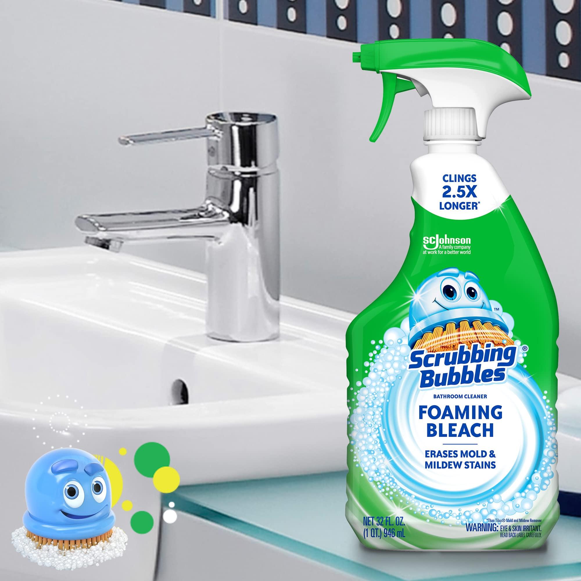 Scrubbing Bubbles Foaming Bleach Bathroom and Shower Cleaner Disinfectant Spray, Helps Erase Mold & Mildew, 32oz - Image 7