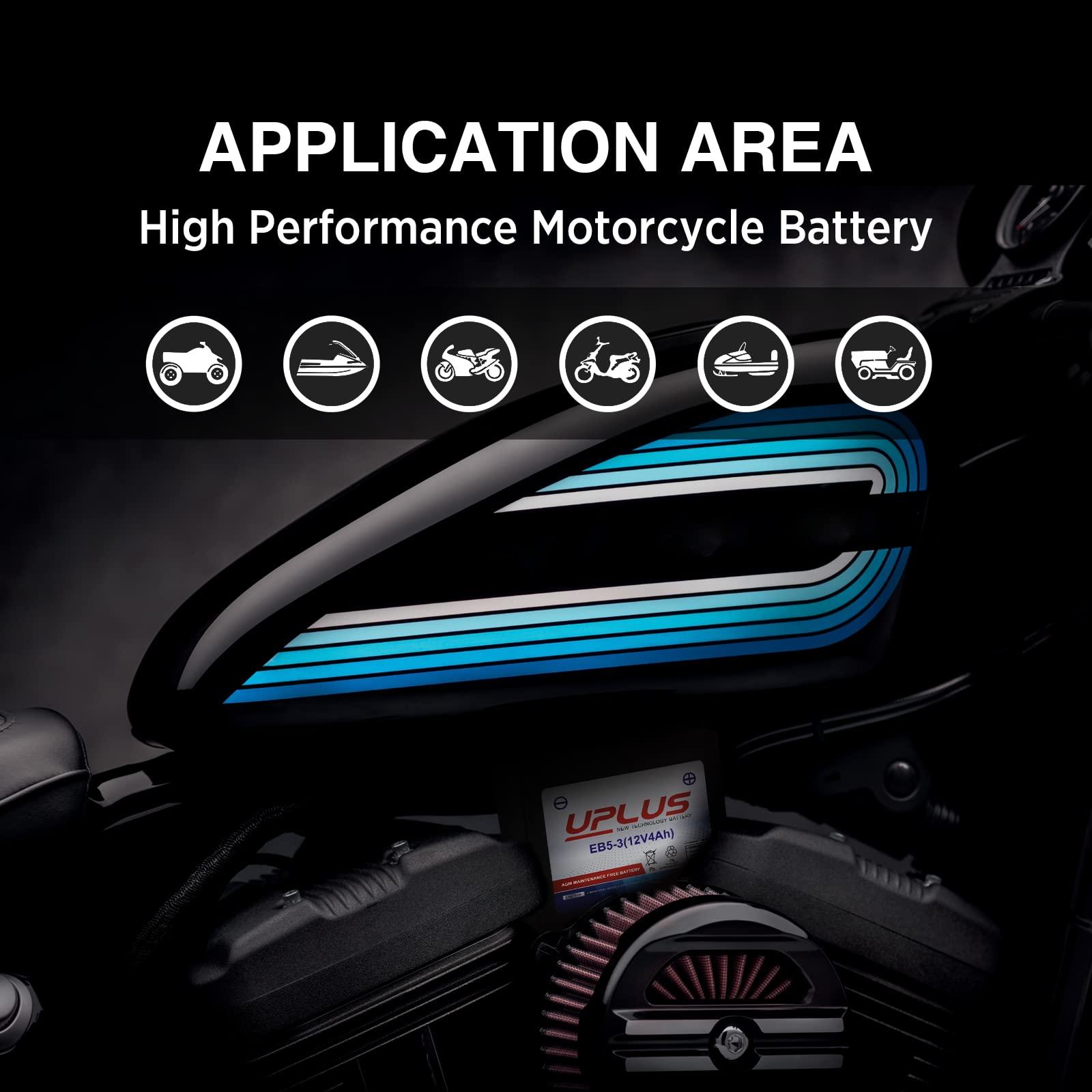 UPLUS YTX5L-BS ATV Motorcycle Battery, EB5-3 Maintenance Free 12V 4Ah SLA Batteries Scooter AGM Battery, Replacement for GTX5L-BS, ETX5L-BS, CTX5L-BS, BTX5L-BS, PTX5L-BS, AGM12-5, YTZ5S-BS - Image 8