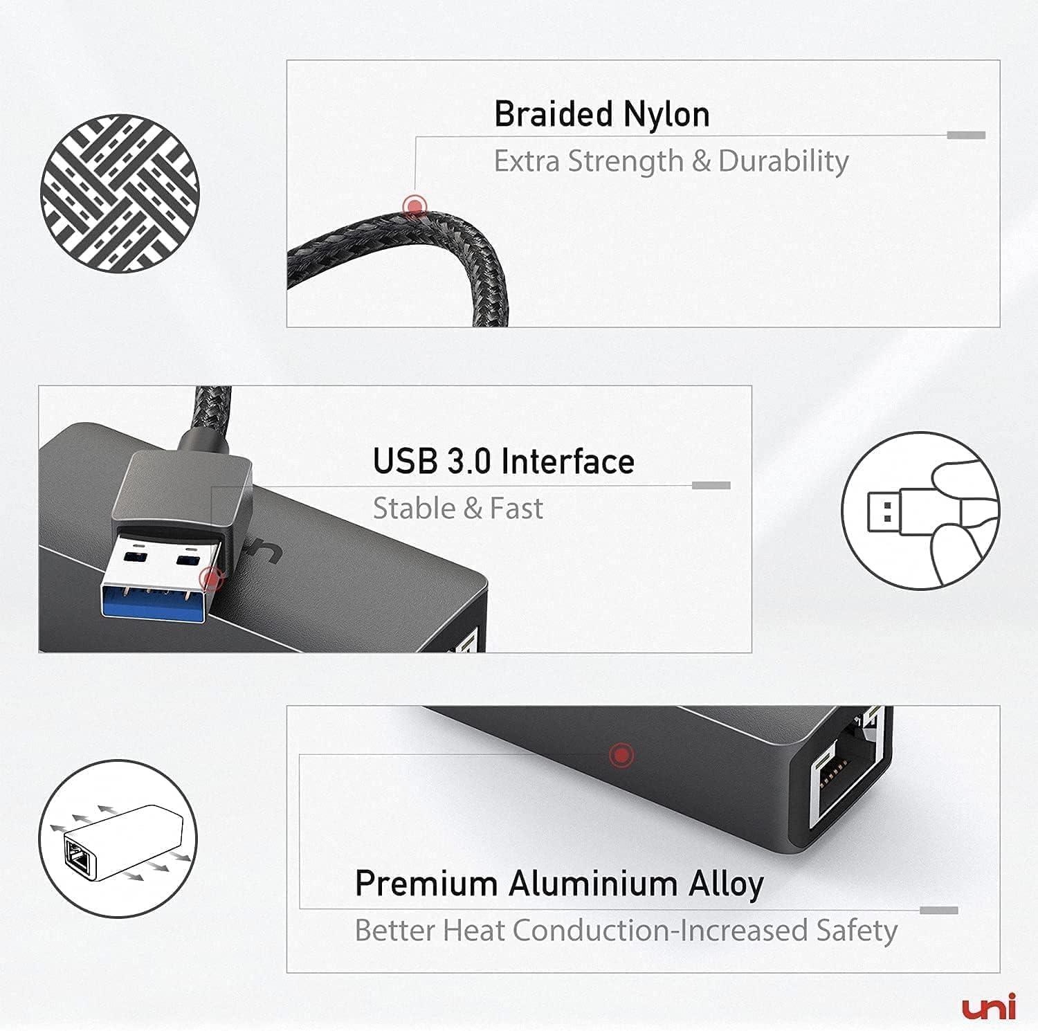 uni USB to Ethernet Adapter, Driver Free USB 3.0 to Gigabit Ethernet LAN Network Adapter, 100/1000 Mbps RJ45 Internet Adapter Compatible with Laptop, MacBook, Surface, PC with Windows, XP, Mac/Linux - Image 8