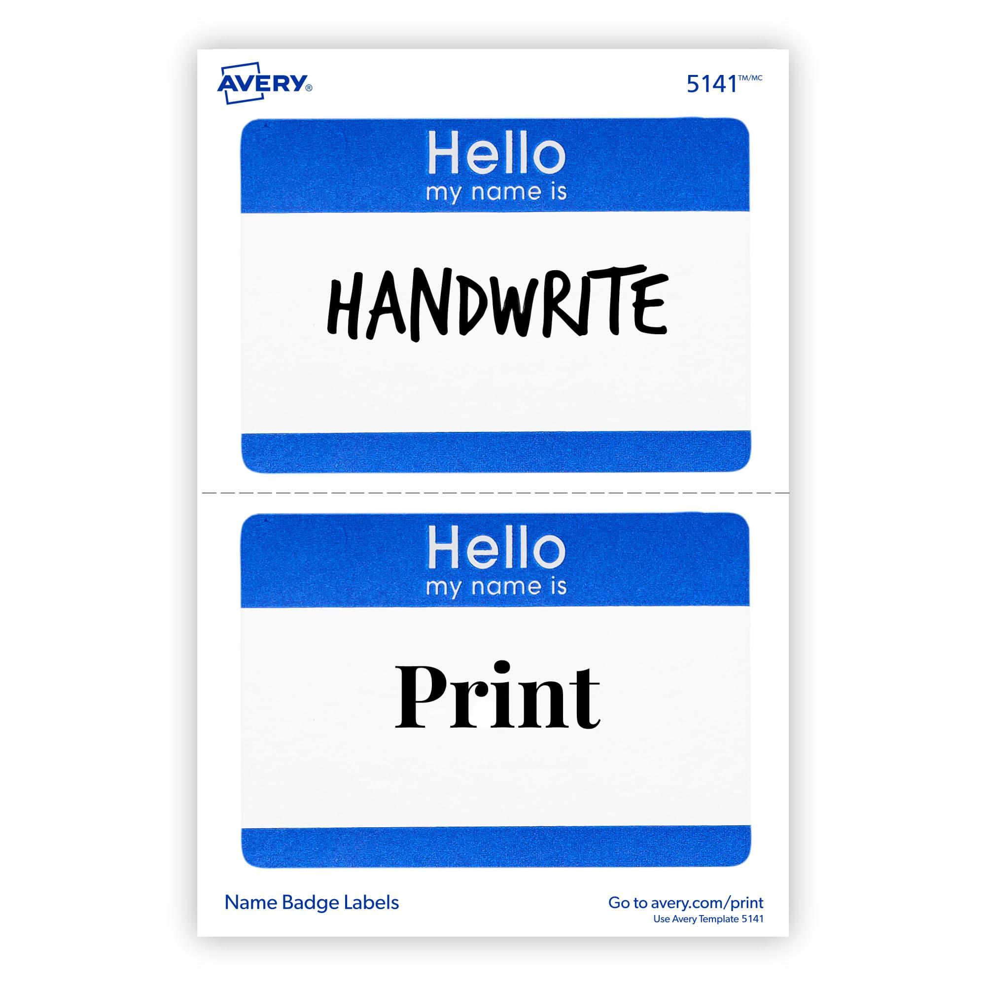 Avery Customizable Name Tags, Hello My Name is, White, Blue Border, Removable Adhesive, Laser/Inkjet Printable, 100 Total (5141) - Image 5