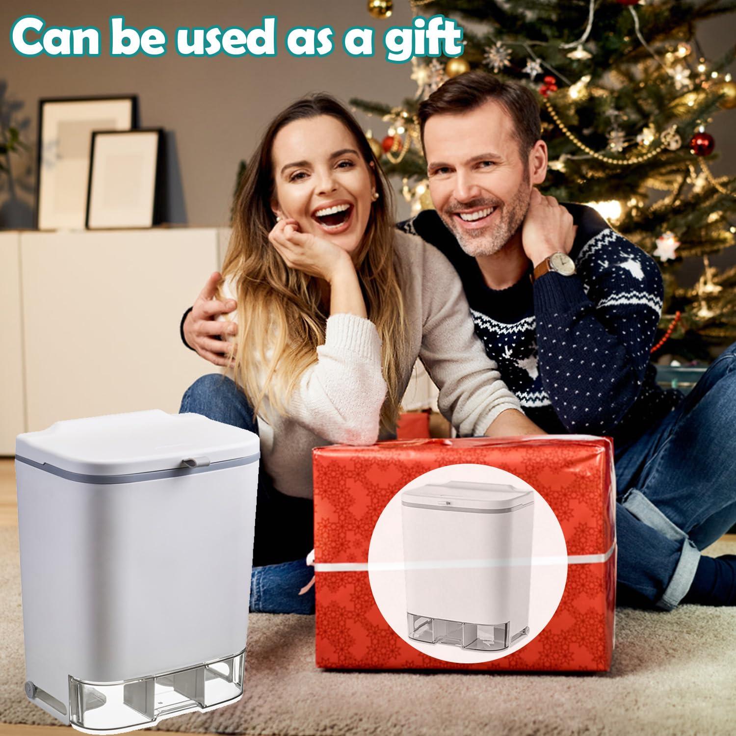 2.4 Gallon Compost Bin Hanging Trash Can with Lid Garbage Can Wall Mounted Trash Can with 3 Pack Disposable Bag for Kitchen,Cupboard, Bathroom, Under Sink,Counter Top (White) - Image 6