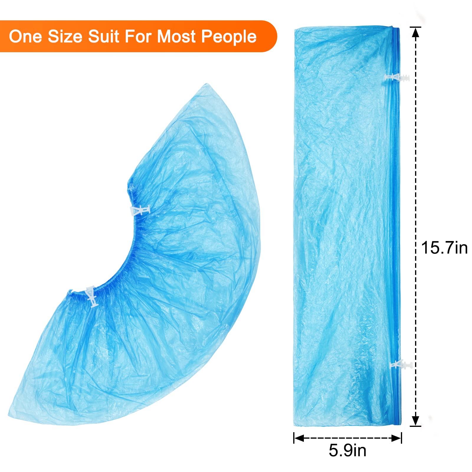 Blemoacha 100 Pcs Disposable Shoe Covers,Waterproof Shoe Boot Indoors,Recyclable Sanitary Shoes Cover Durable,Fit Most Sizes,Suit for House, Office,Open Day, Blue - Image 2
