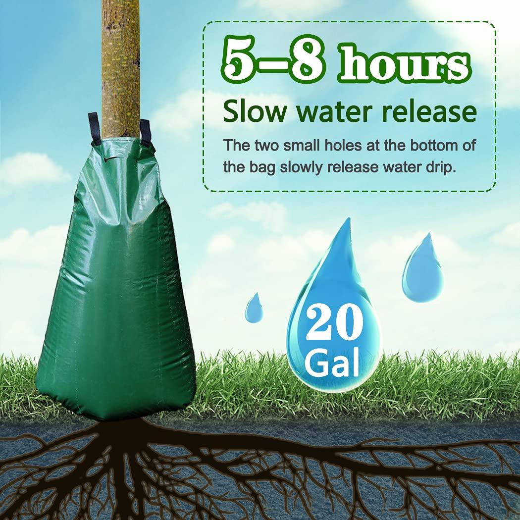 Tanzfrosch 12 Pack 20 Gallon Tree Watering Bags, Reusable, Heavy Duty and Slow Release Gator Bags for Trees, Premium PVC Plant Drip Irrigation Bags,5-8 Hours Releasing Time - Image 2