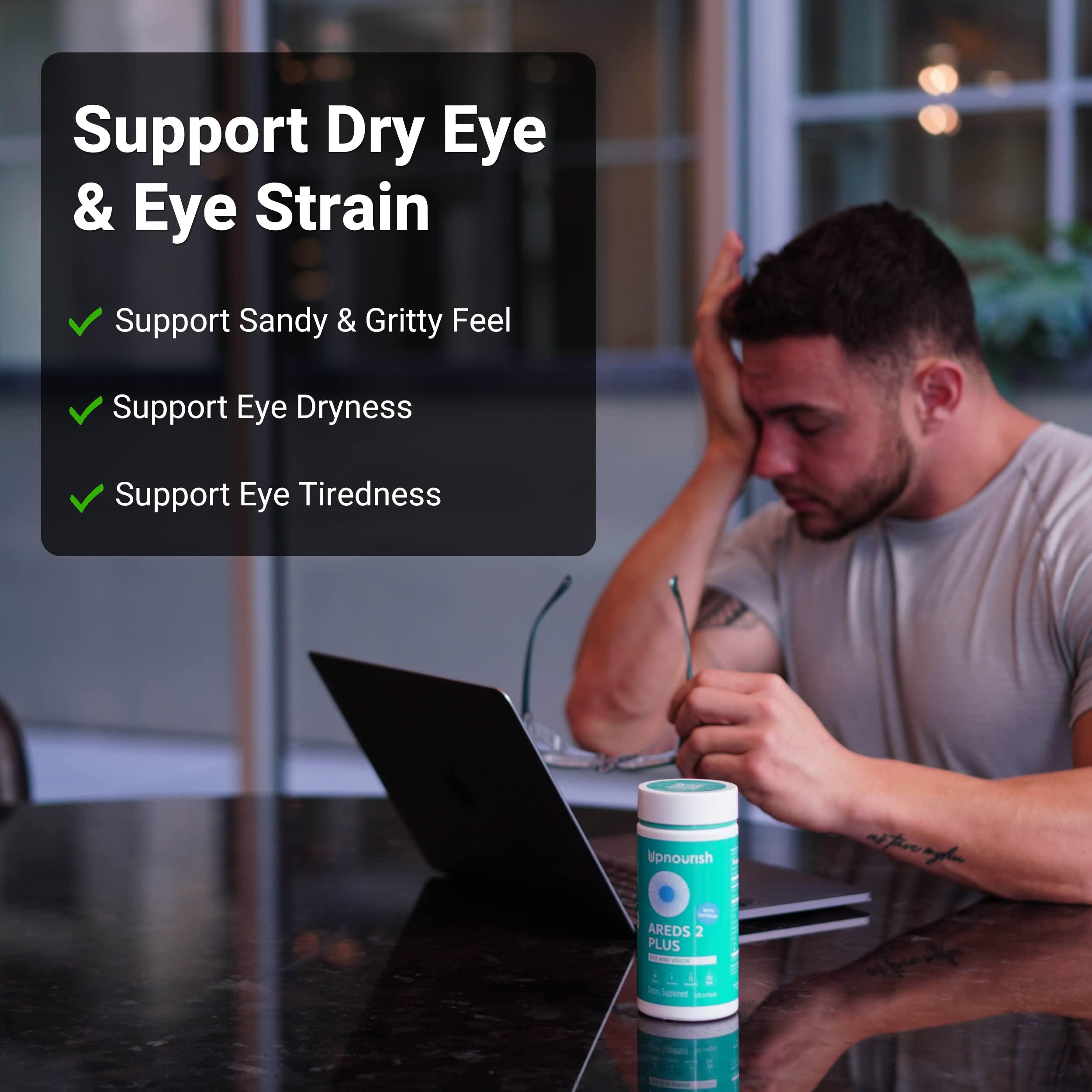UpNourish AREDS 2+ - Advanced Eye Vitamin Supplement for Macular Health and Dry Eye - Lutein, Zeaxanthin, Saffron, Astaxanthin & DHA - Supports Eye Strain, Pressure, Night Vision - 120 softgels - Image 5