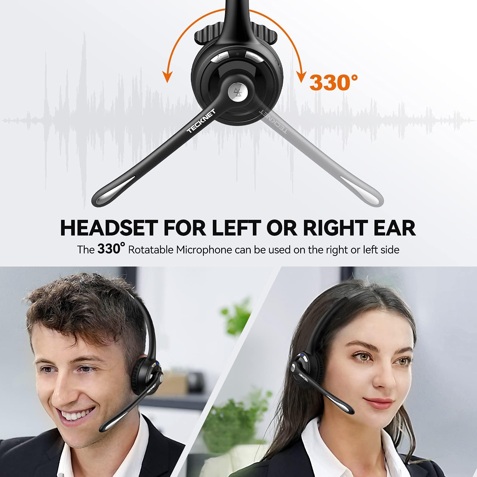TECKNET Bluetooth Headphones Over Ear, 65 Hours Playtime and 3 EQ Modes Wireless Headphones with Microphone, Memory Foam Ear Cups, Hi-Res Audio, Deep Bassfor Home Travel Office Laptop PC Cellphone - Image 3