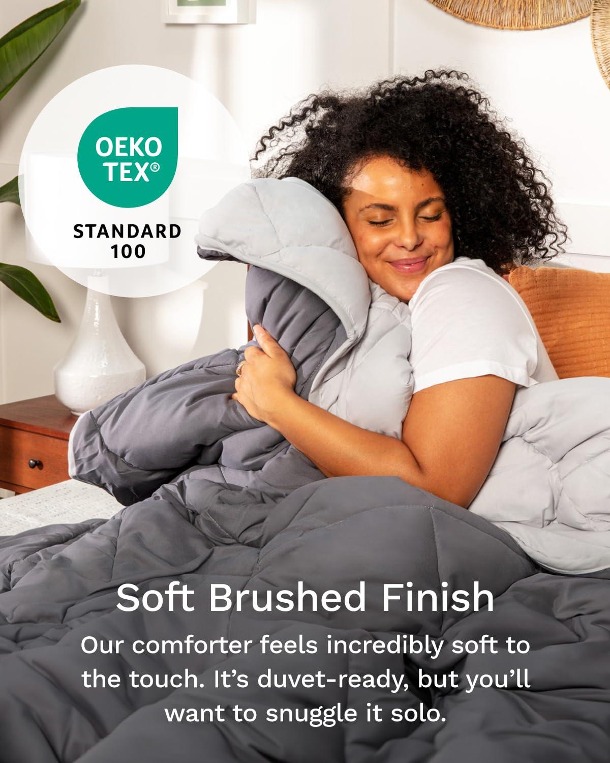 ViscoSoft Queen/Short Queen Microfiber All Seasons Down Alternative Quilted Comforter - Cooling Breathable Premium Soft Reversible Microfiber Duvet Blanket - Image 4