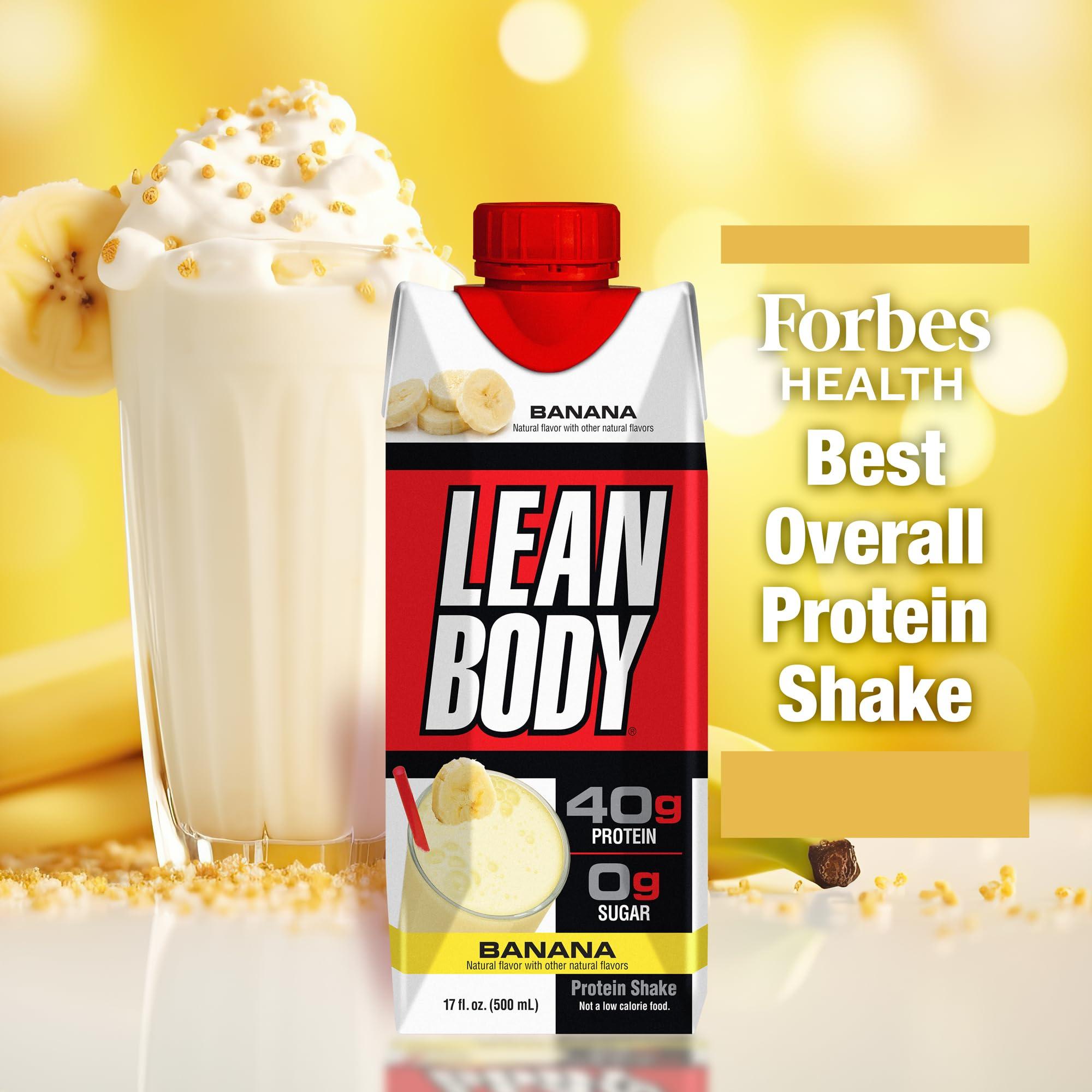 Lean Body Ready-to-Drink Banana Protein Shake, 40g Protein, Whey Blend, 0 Sugar, Gluten Free, 22 Vitamins & Minerals, 17 Ounce (Recyclable Carton & Lid - Pack of 12) LABRADA - Image 2