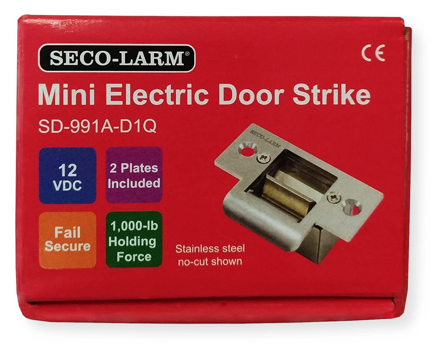 Seco-Larm SD-991A-D1Q Mini No-Cut Electric Door Strike For Indoor Use​, Converts Cylindrical Lock Sets Into an Electronic Access-controlled Locking System, Stainless Steel Keeper - Image 3