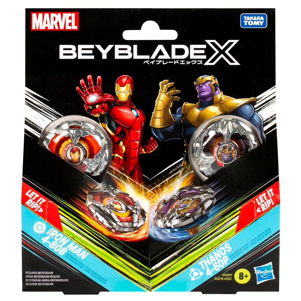 Beyblade X Marvel Collab Iron Man 4-80B vs. Thanos 4-60B Multipack - Image 3