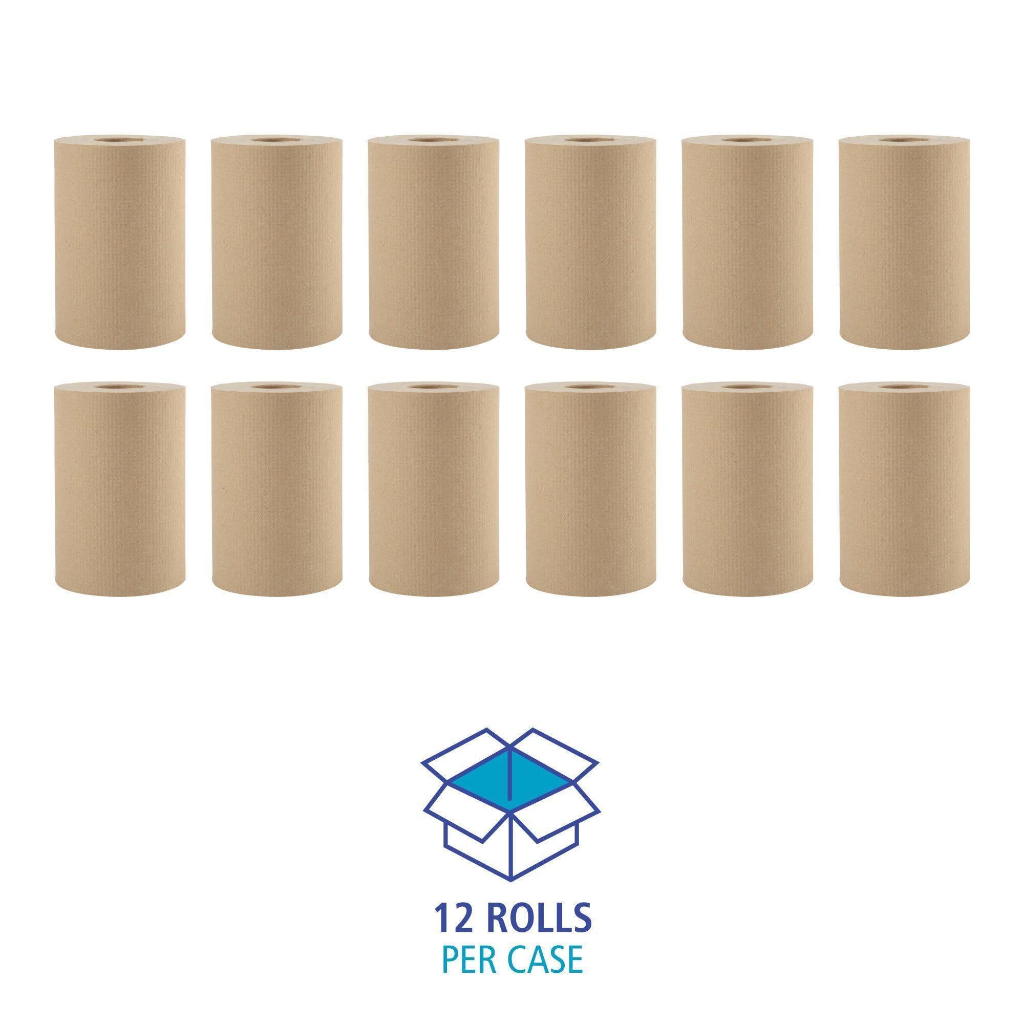 Boardwalk B6252 8 in. x 350 ft. 1-Ply Hardwound Paper Towels - Natural (12/Carton) - Image 3