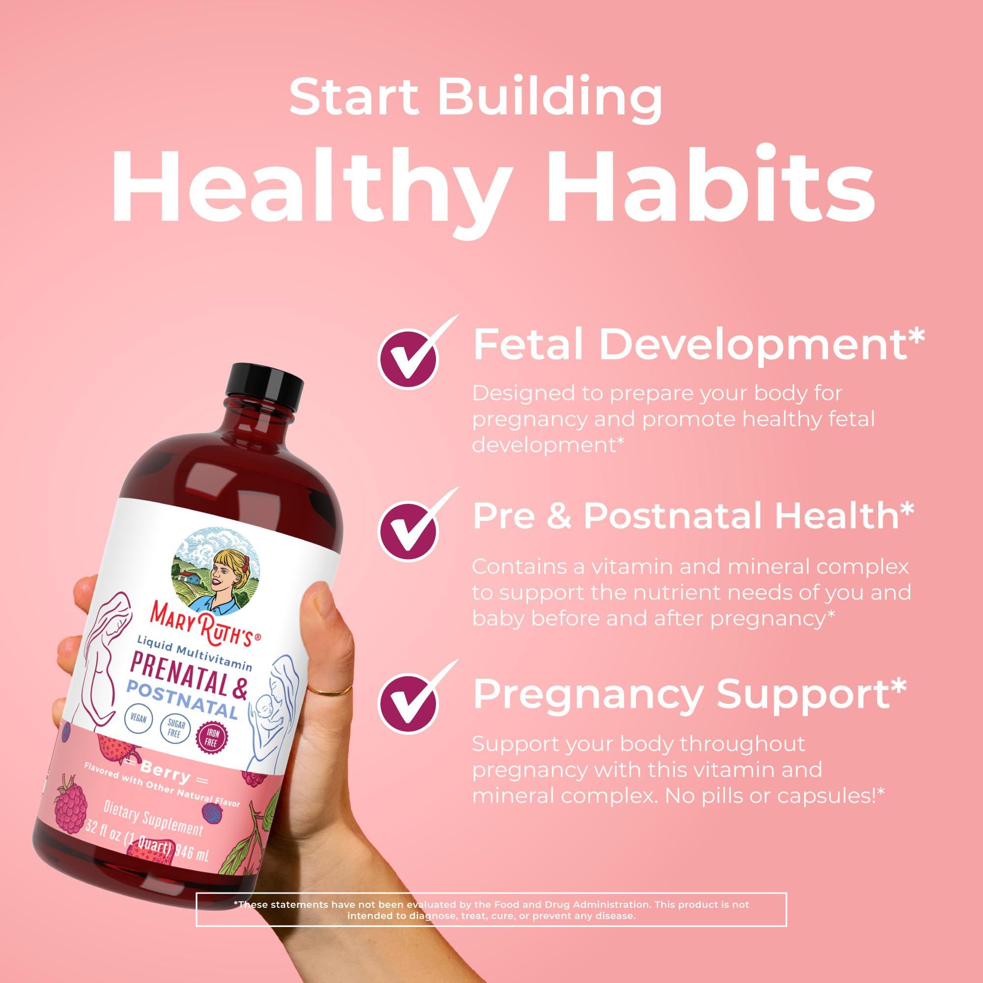 MaryRuth Organics Postnatal & Prenatal Vitamins for Women | Sugar Free | Womens Multivitamin for Pre-Conception, Pregnancy & Nursing | Ginger | Selenium | Folate | Vegan | Non-GMO | Gluten Free | 32oz - Image 5