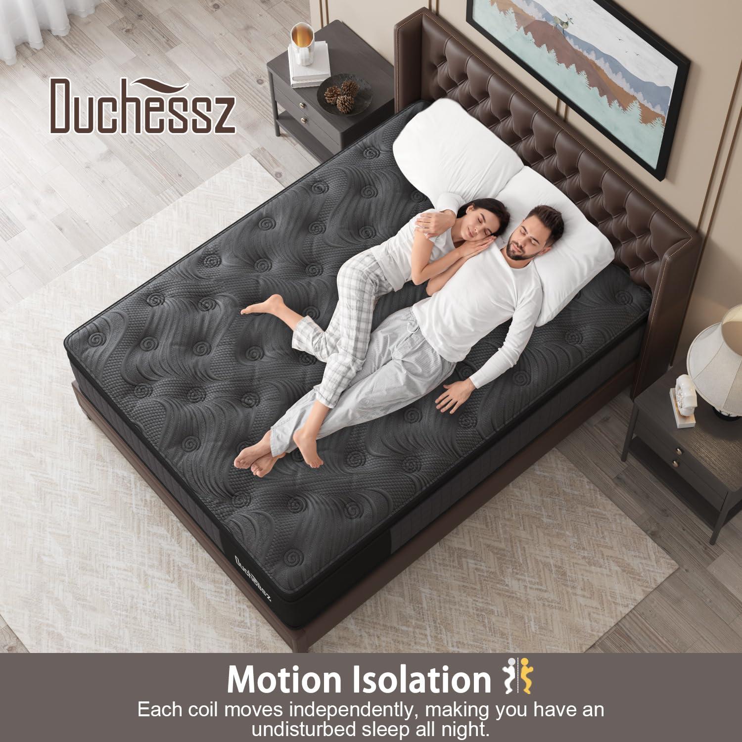 Duchessz King Mattress, 14 Inch Hybrid Mattresses Black with Gel Memory Foam and Individually Pocket Innerspring Euro Top Medium Firm for Motion Isolation, Edge Support, 100 Night Trial - Image 5