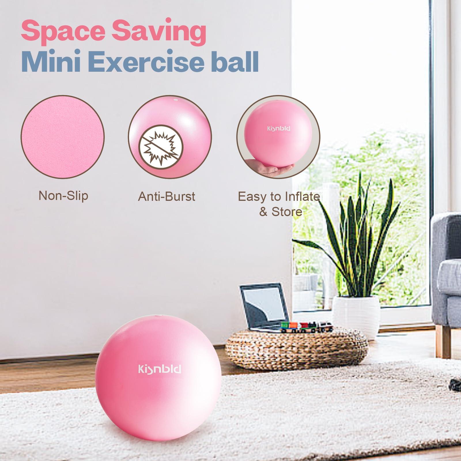 kisnbld Small Exercise Ball, 9 Inch Mini Pilates Ball, Anti Burst and Slip Resistant Mini Yoga Ball for Stability, Fitness, Physical Therapy, Stretching & Core Strength Workout at Home Gym & Office - Image 5