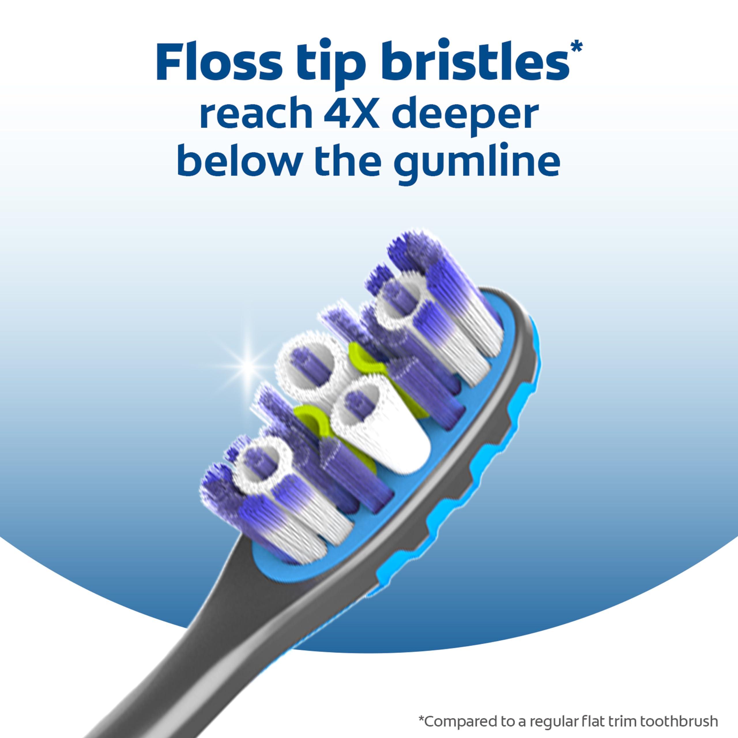 Colgate 360 Advanced Floss Tip Toothbrush, Soft Toothbrush for Adults, 4 Pack - Image 3