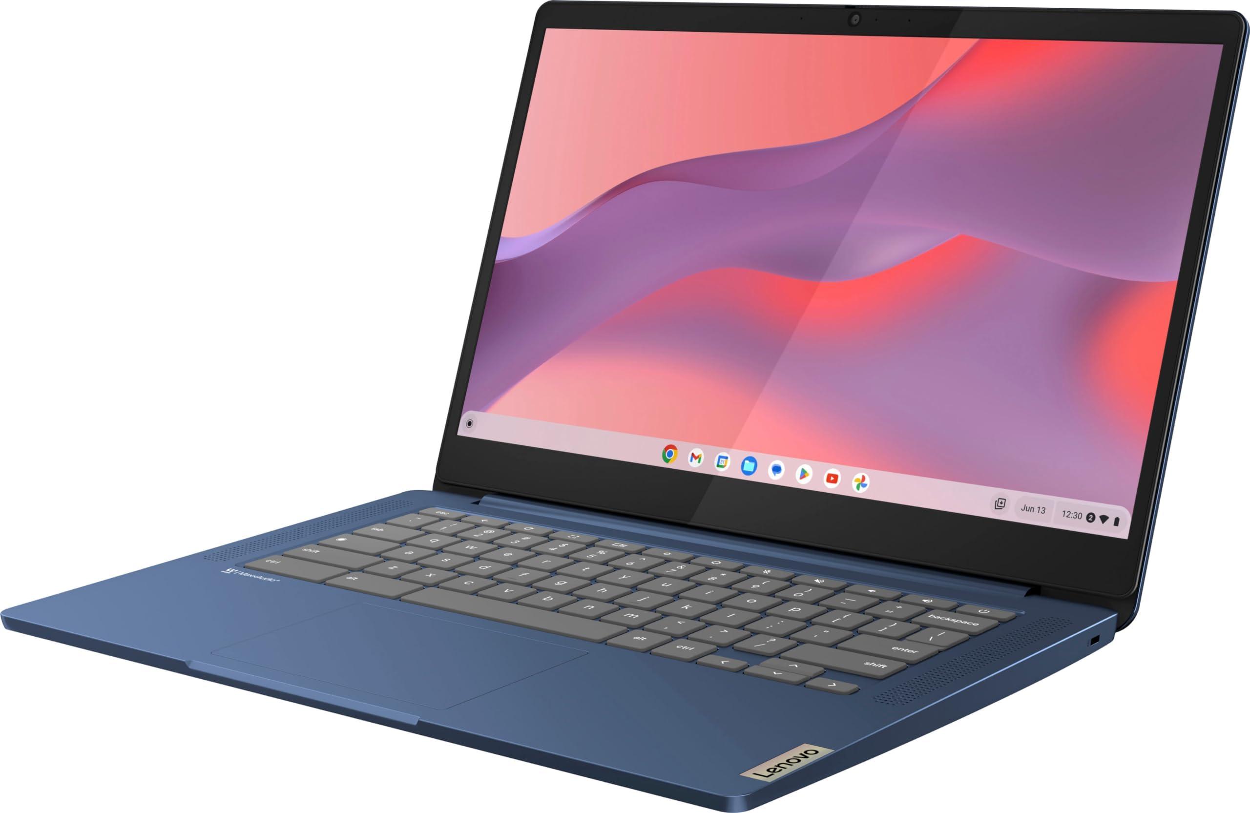 Lenovo Chromebook 14 Touchscreen Laptop (14" FHD Touch Display, 8-Core MediaTek Kompanio 520, 4GB RAM, 128GB Storage (64GB eMMC+64GB SD)), Webcam, 13-Hrs Long-Battery Life, Chrome OS, Abyss Blue - Image 9