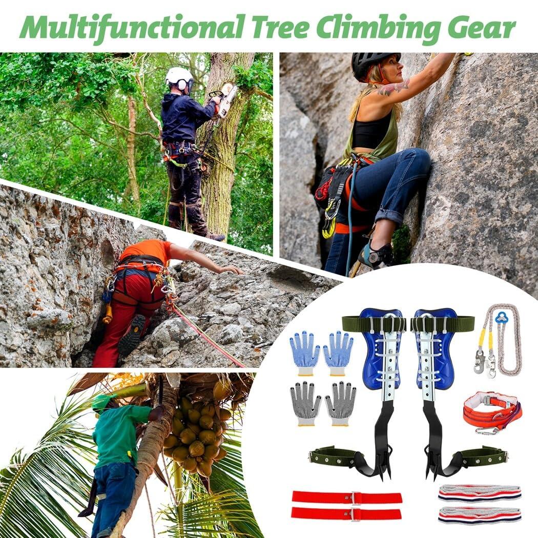 Homaisson Tree Climbing Spikes Set, Adjustable Tree Climbing Spikes, Portable Tree Climbing Gears with Safety Belt, Climbing Tool for Hunting Observation, Fruit Picking - Image 7