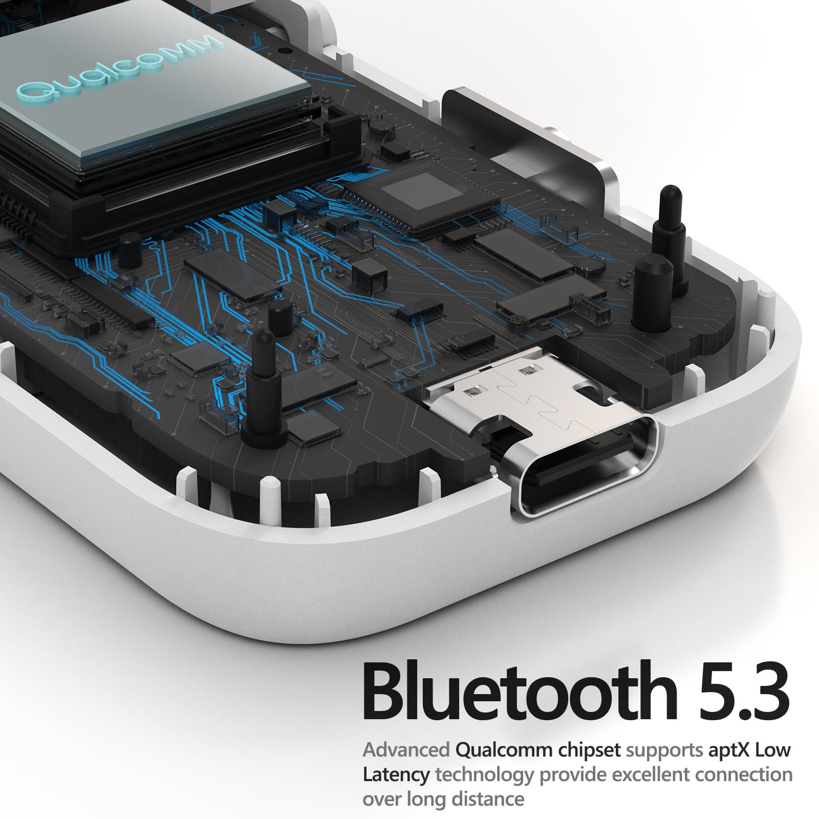 Aisidra Airplane Bluetooth 5.3 Adapter, Bluetooth Transmitter for Headphones with aptX Low Latency, Dual Link, 3.5mm Audio Wireless Transceiver Perfect for Airline, Flights, Aeroplane, Travel, TV - Image 3