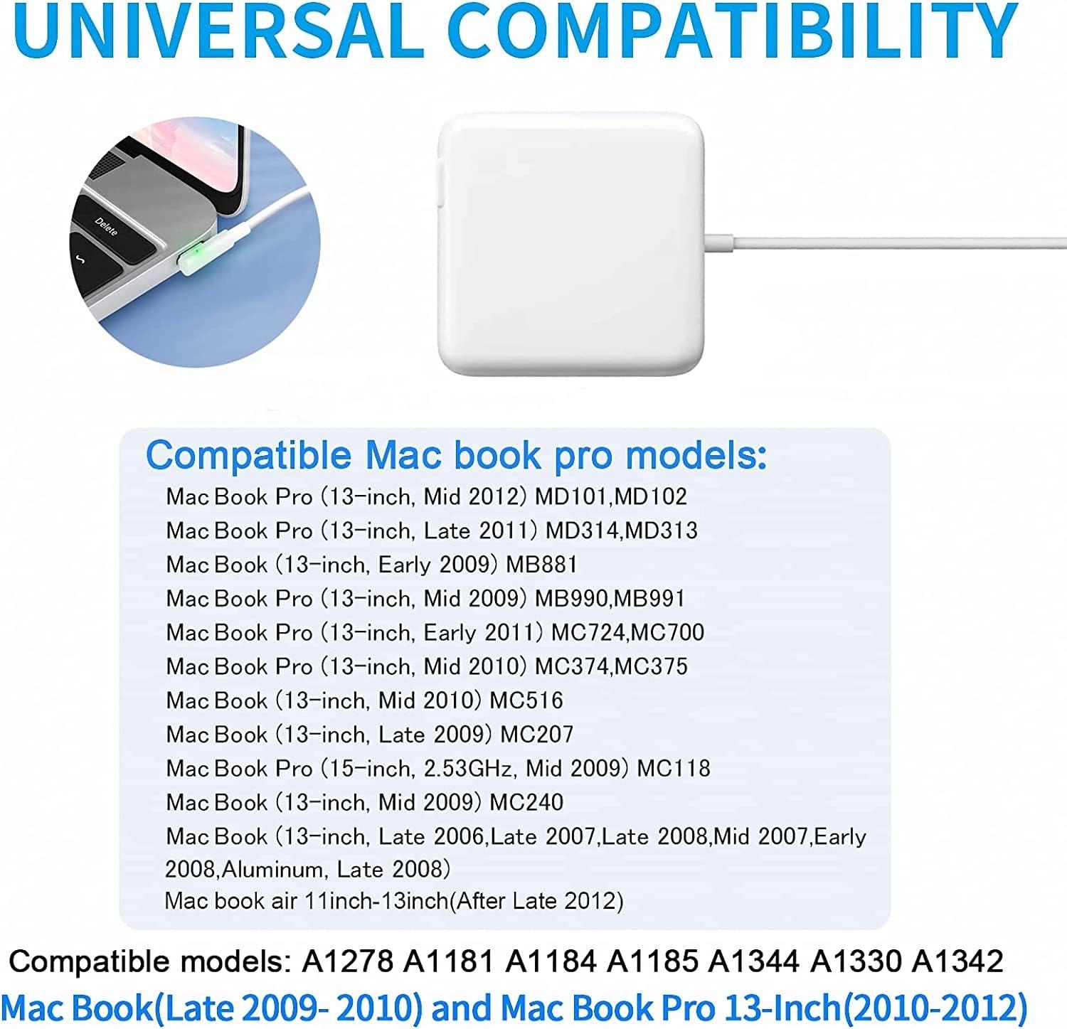 Mac Book Pro Charger - 60W L-Tip Power Adapter,Compatible with Adapter for Mac Pro 13 Inch Before Mid 2012(Mac Book 2009-2010) - Image 2