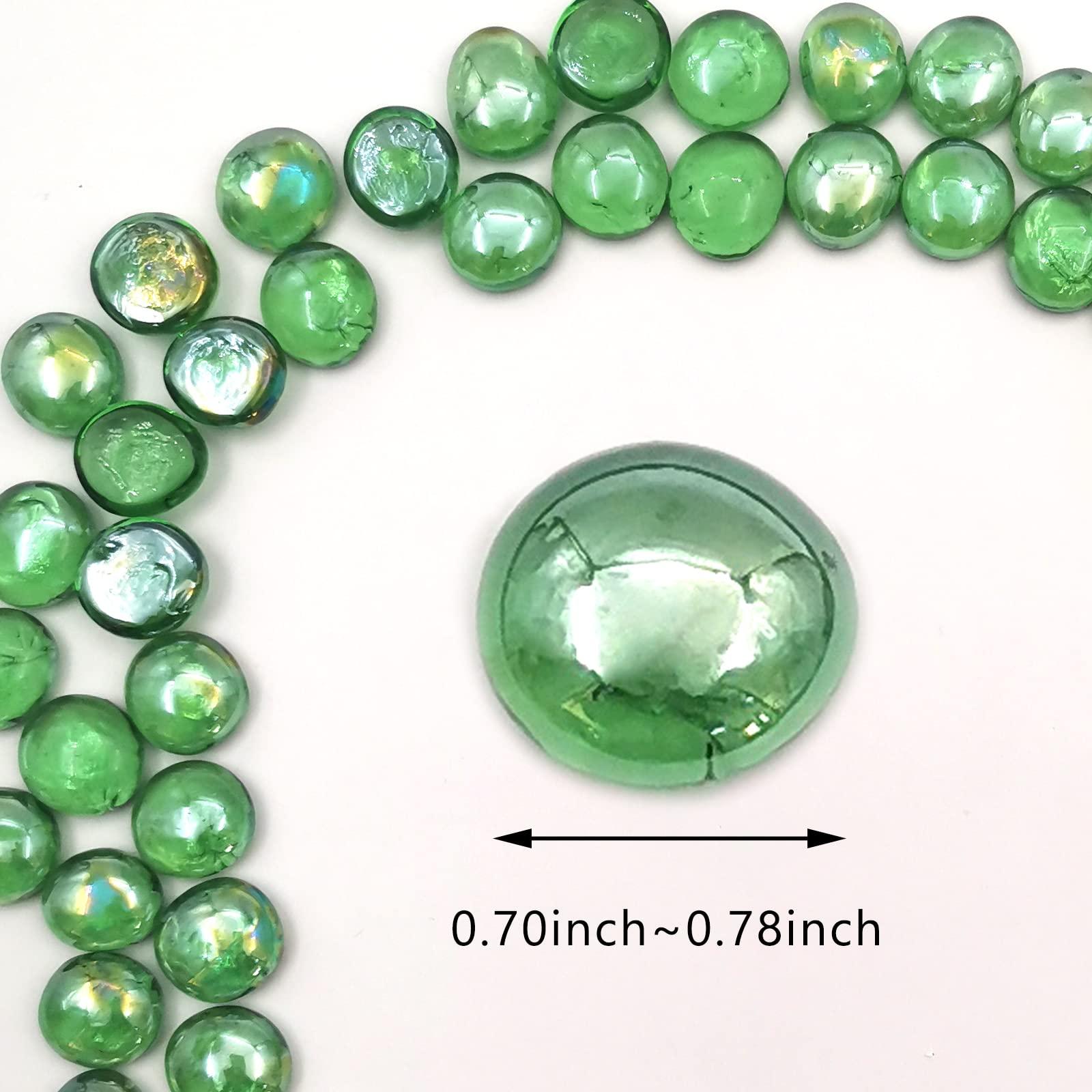 Flat Glass Marbles 1 Pound Vase Filler Fire Pit Glass Pebbles for Indoor Plants, Aquarium Fish Tank Decorations, Home Decor, Fire Pit, Landscaping, Arts Crafts (Green) - Image 6