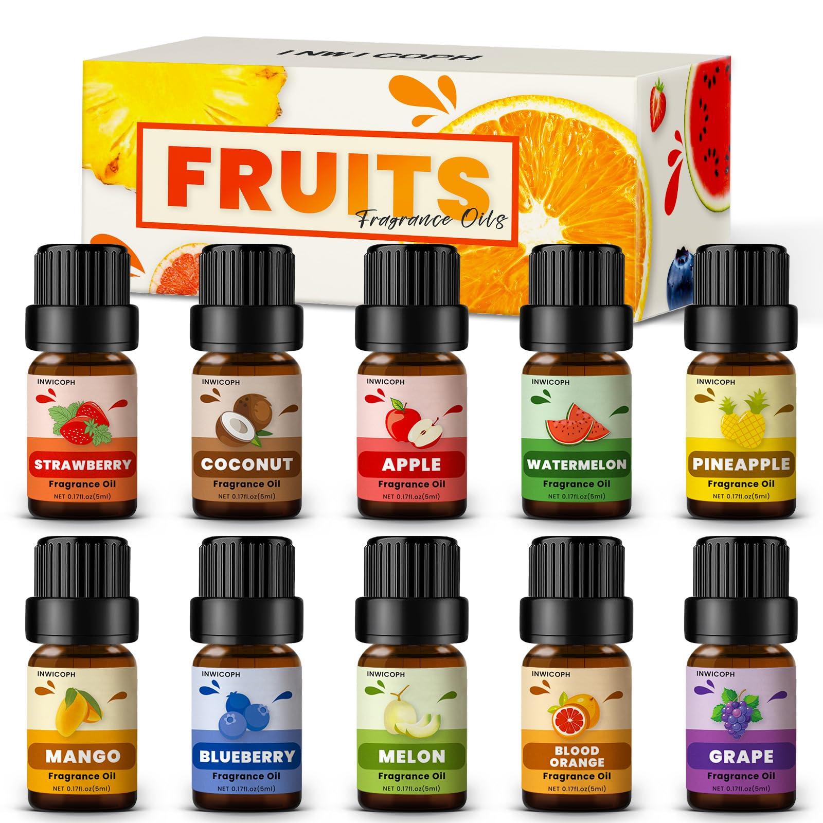 Fruity Fragrance Oil for Candle & Soap Making, INWICOPH Premium Essential Oils 5ml x 10 - Blueberry, Strawberry, Mango, Blood Orange, Essential Oil Diffusers for Home - Image 9