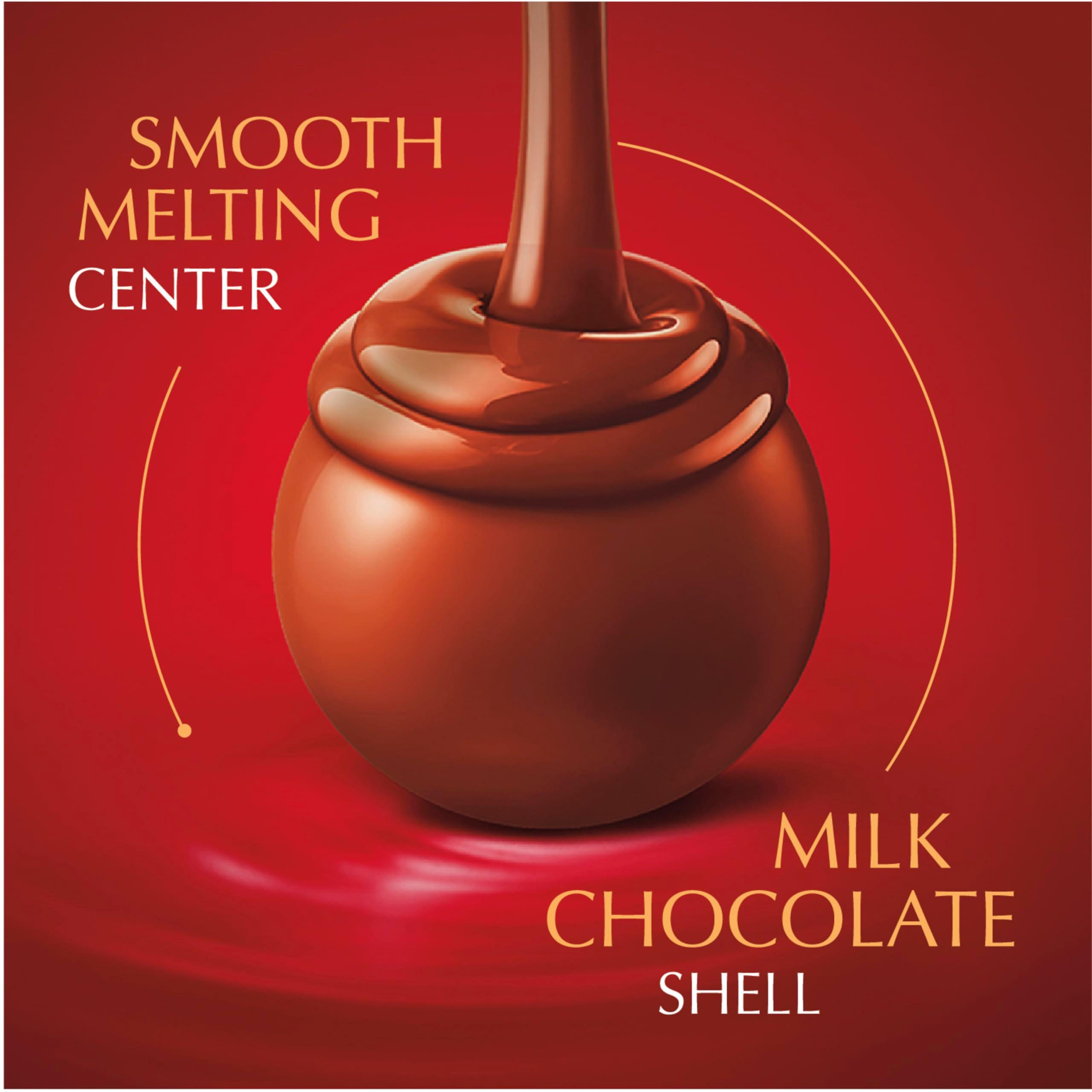 Lindt LINDOR Milk Chocolate Candy Truffles, Milk Chocolate with Smooth, Melting Truffle Center, 25.4 oz., 60 Count - Image 3