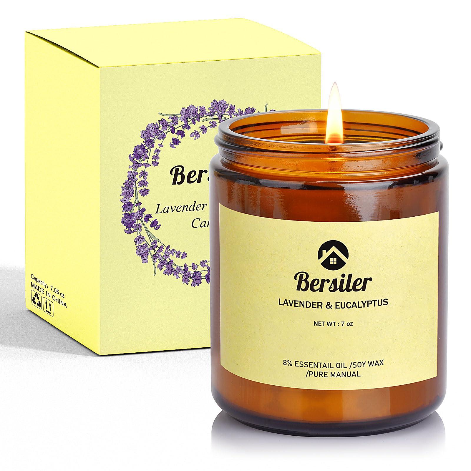 Bersiler Aromatherapy Candles, Scented Candles, 7OZ Lavender Eucalyptus Candles Stress Relief and Relax for Home & Bedroom Gift for Women Birthday Christmas, Soy Wax Candle - Image 7