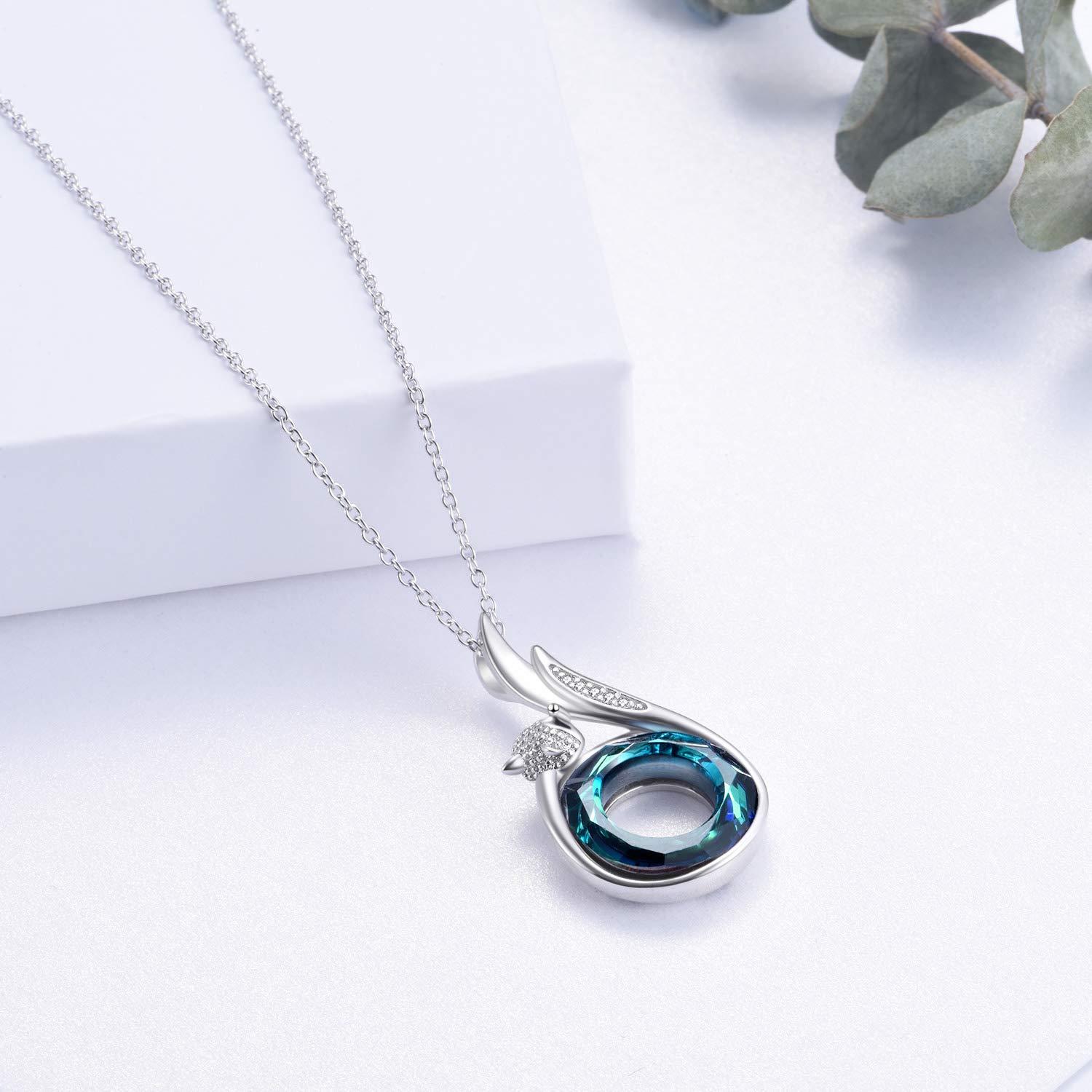 AOBOCO Sterling Silver Fox Tail Pendant Necklace Embellished With Crystals From Austria, Fine Jewelry Gifts for Fox Lovers and Women - Image 3