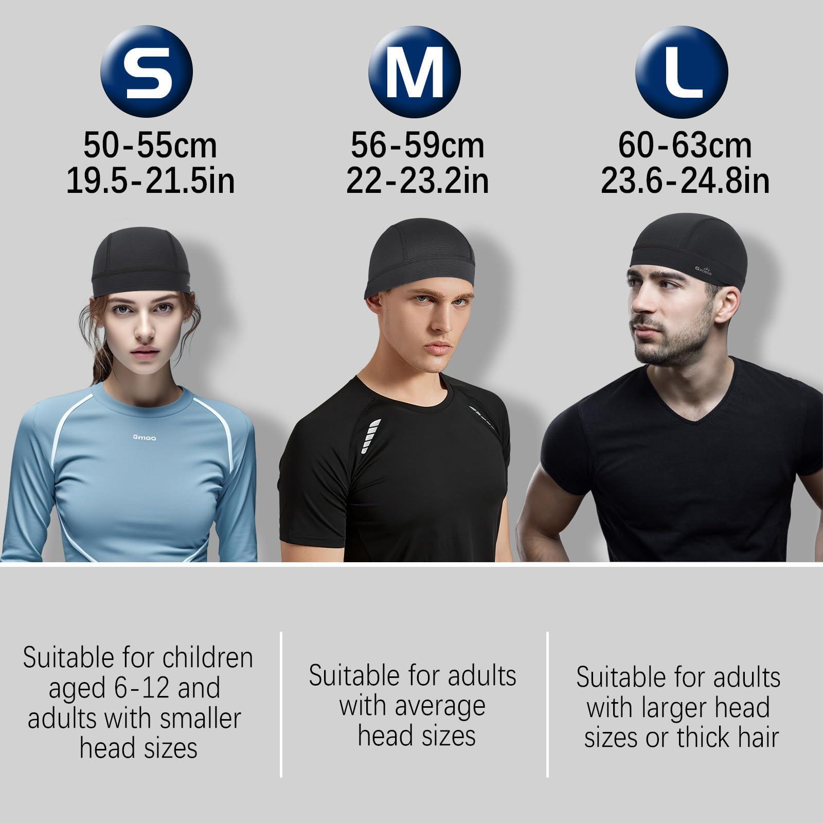 GXCROR Cooling Skull Cap Helmet Liner for Men Women, Moisture Wicking Cycling Cap - Image 6