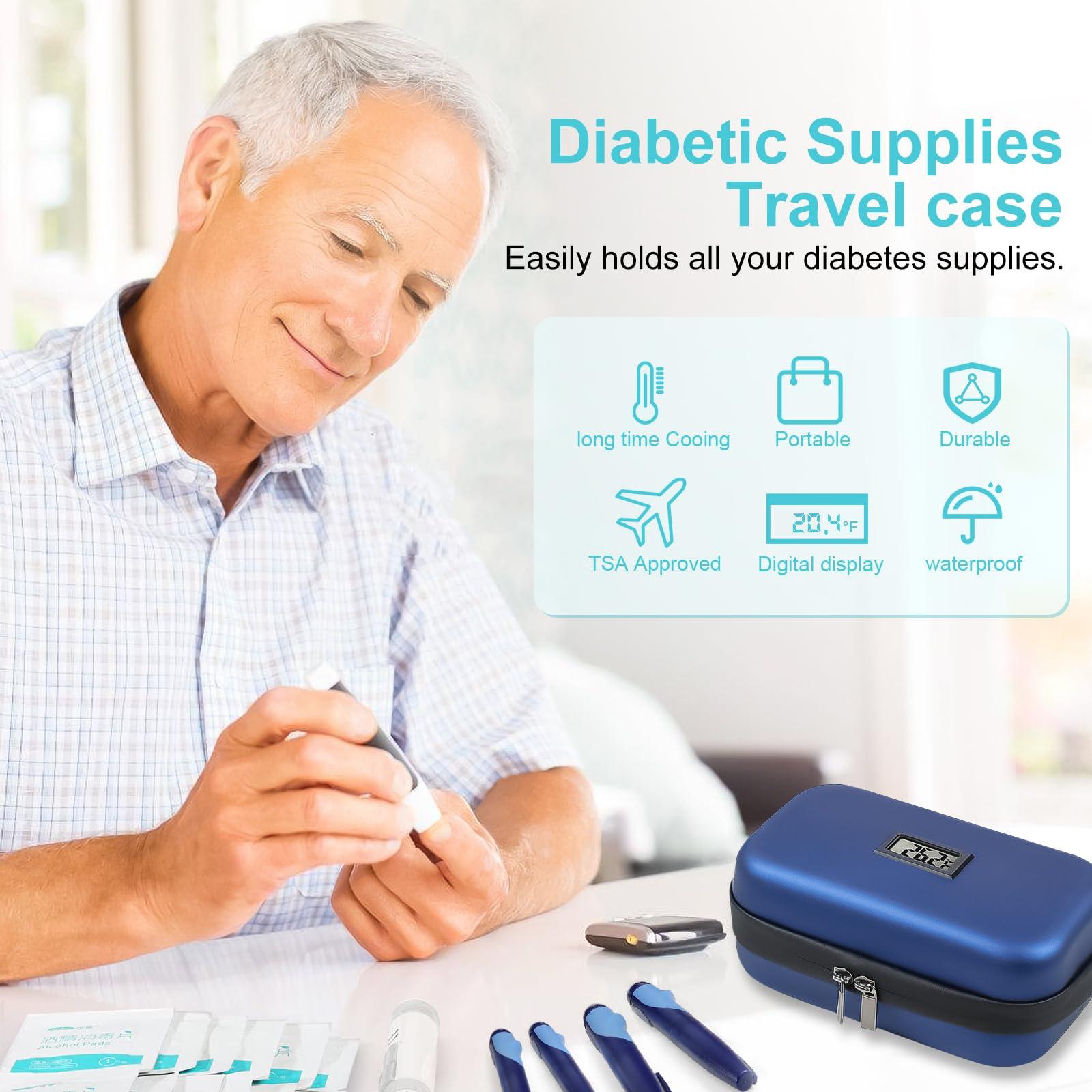 Gosemai Insulin Cooler Travel Case TSA Approved Medication Diabetic Cooler for Travel with Temperature Display Refrigerated Medicine Organizer Bag with 2 Ice Pack - Image 5