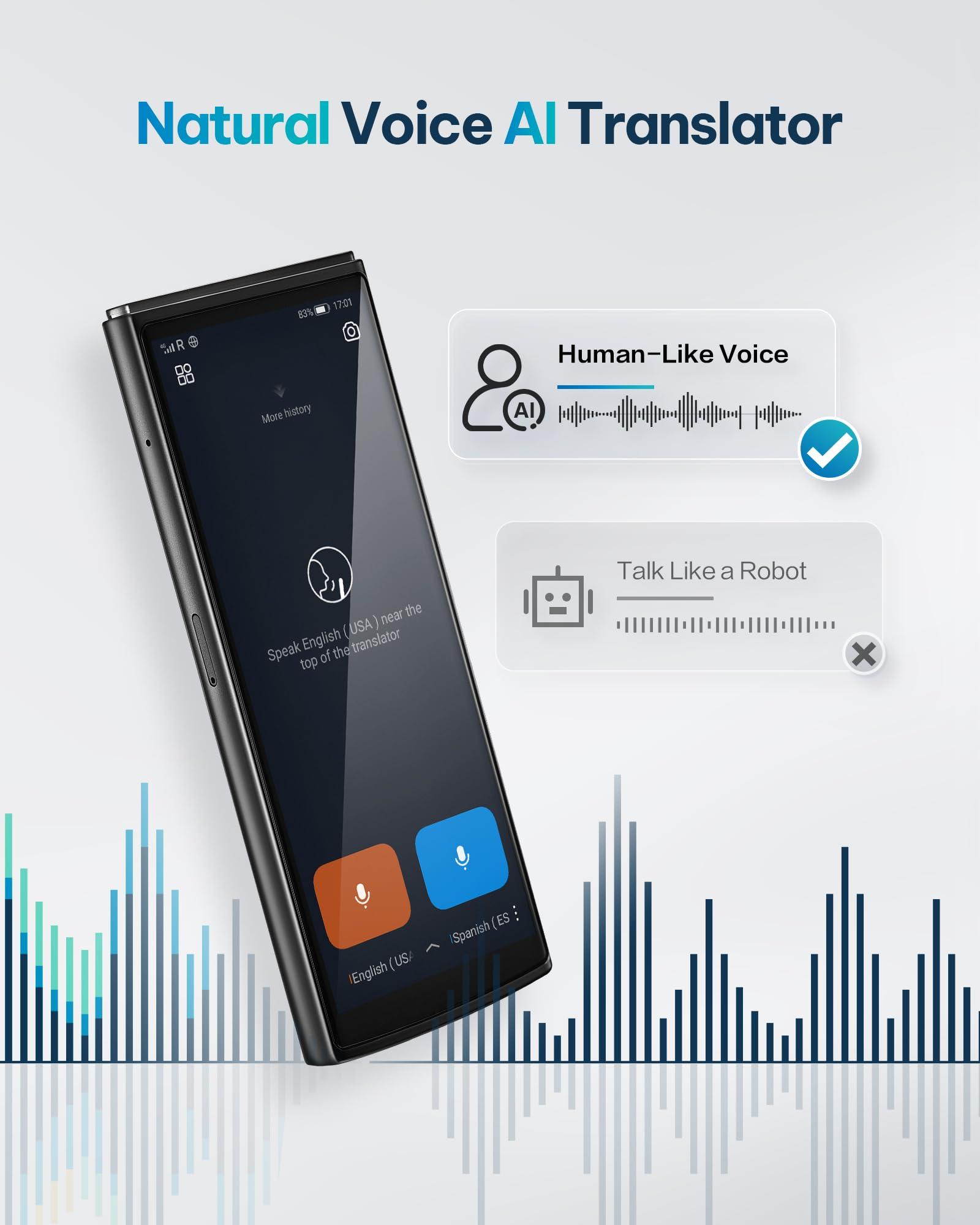 iFLYTEK Language Translator Device, Face-to-Face Bidirection Simultaneous Translation, 60 Languages and 18 Offline Packs, 2-Year Global Data, Instant Voice Translator for Travel, Learning, Business - Image 4