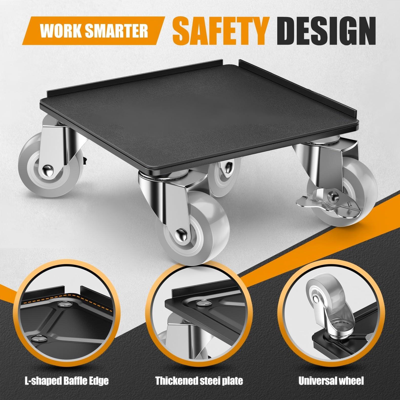 LOYAL TIGER Furniture Dolly,Furniture Mover Pro Set,Furniture Lifter with 5 360° Rotatable Rubber Universal Wheels，Carbon Steel Panel Furniture Movers，Maximum Load 1500LBS. - Image 4