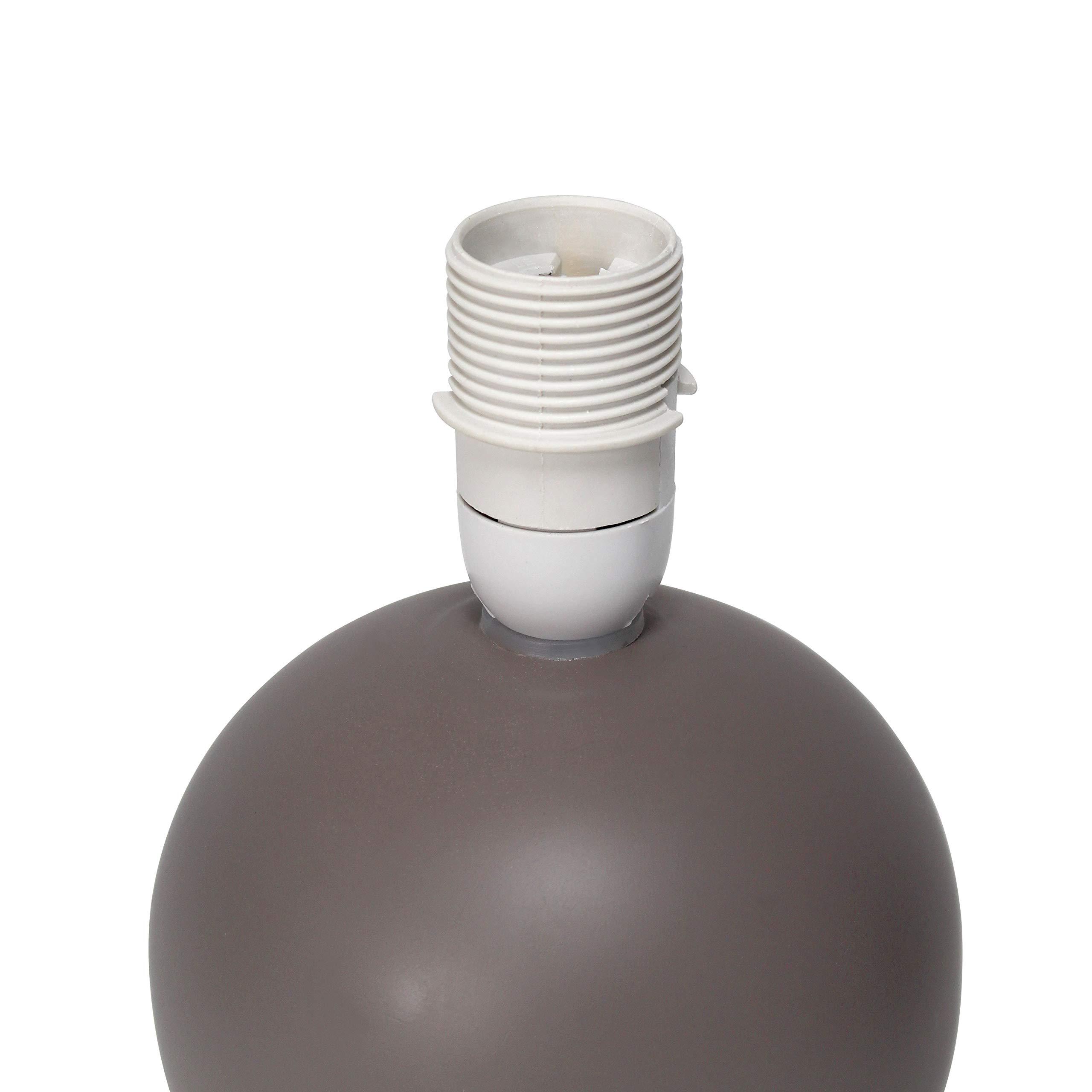 Simple Designs LT2008-GRY Mini Ceramic Globe Table Lamp with Matching Fabric Shade, Gray 5.51 x 5.51 x 8.66 - Image 5