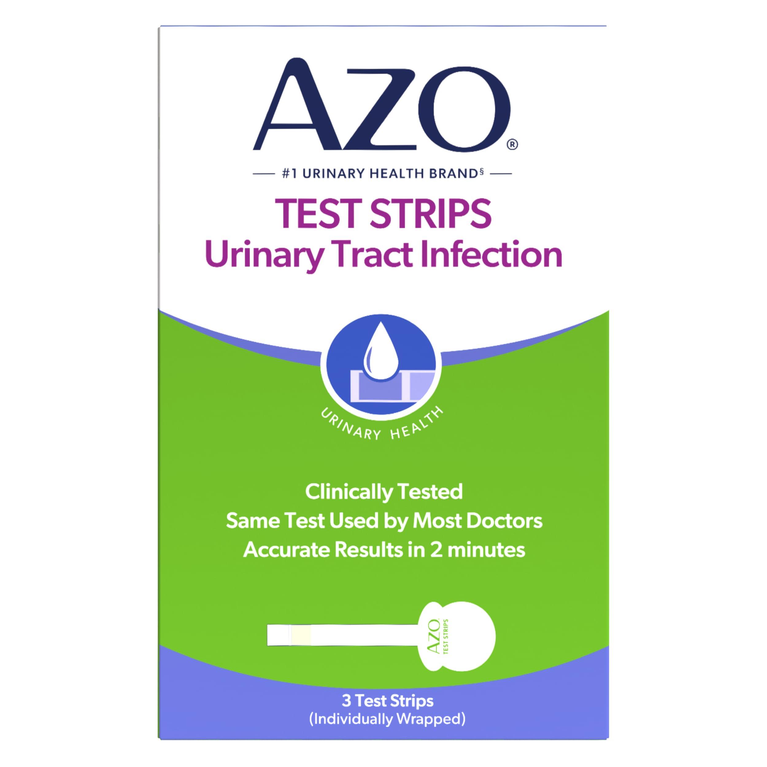 AZO Urinary Tract Infection (UTI) Test Strips, Accurate Results in 2 Minutes, FSA/HSA Eligible, Clinically Tested, Easy to Read Results, Clean Grip Handle, from The #1 Most Trusted Brand, 3 Count