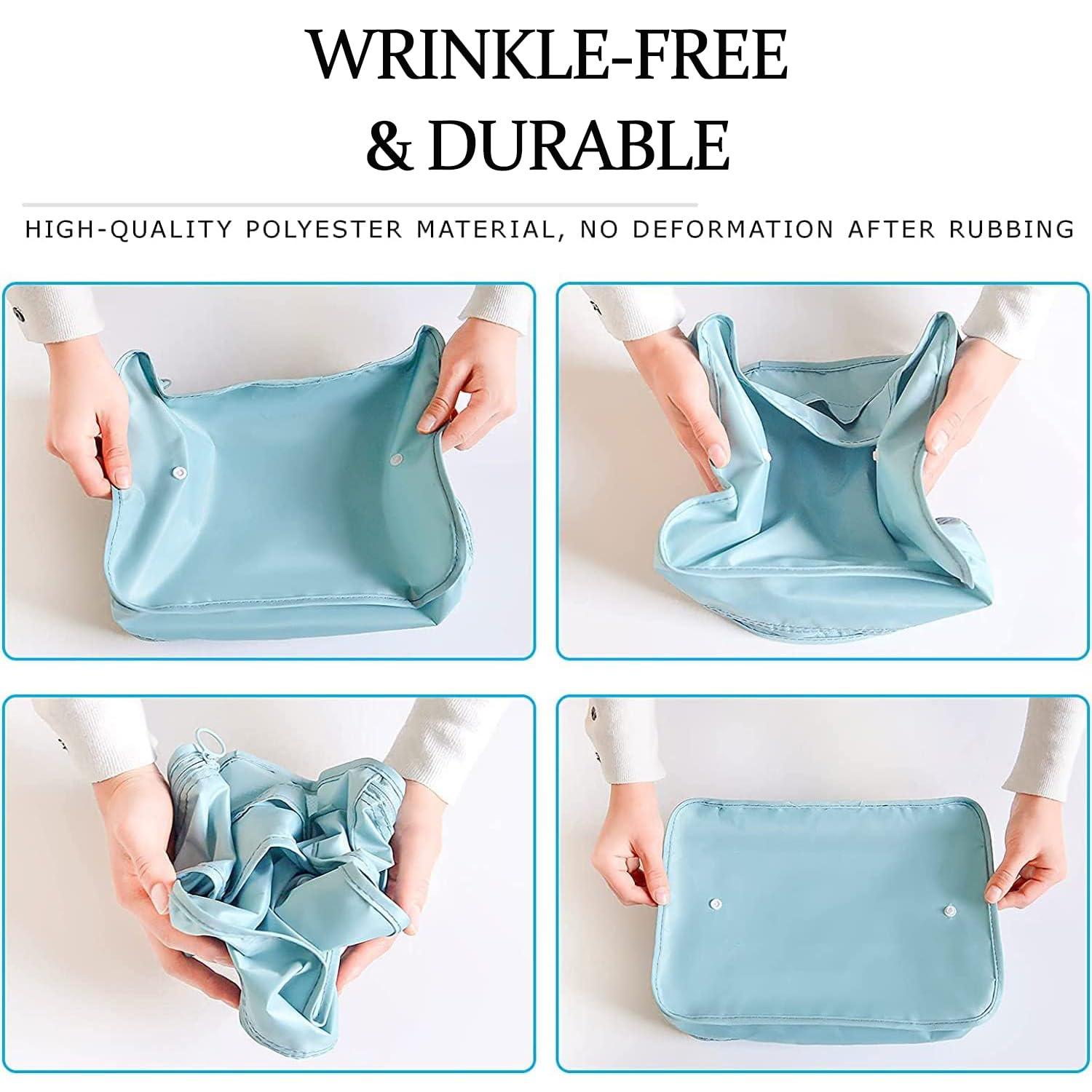LANSKLBD 8 Set Packing Cubes for Suitcases Travel Luggage Packing Organizers,Travel Essentials Accessories Luggage Organizer with Shoe Bag Tioletry/Laundry Bag (light blue) - Image 6