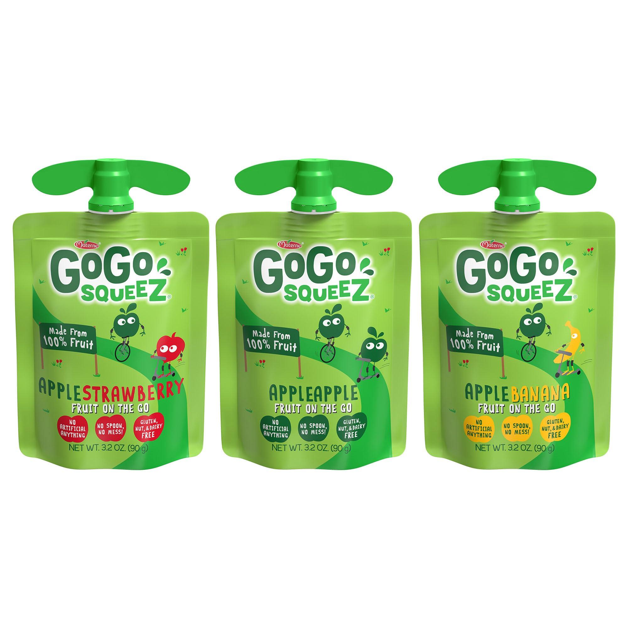 GoGo squeeZ Applesauce and Fruit Puree Variety Pack, Apple, Banana & Strawberry, 3.2 oz (Pack of 20), Unsweetened Fruit Snacks for Kids, Gluten Free, Nut Free and Dairy Free, BPA Free Pouches - Image 7