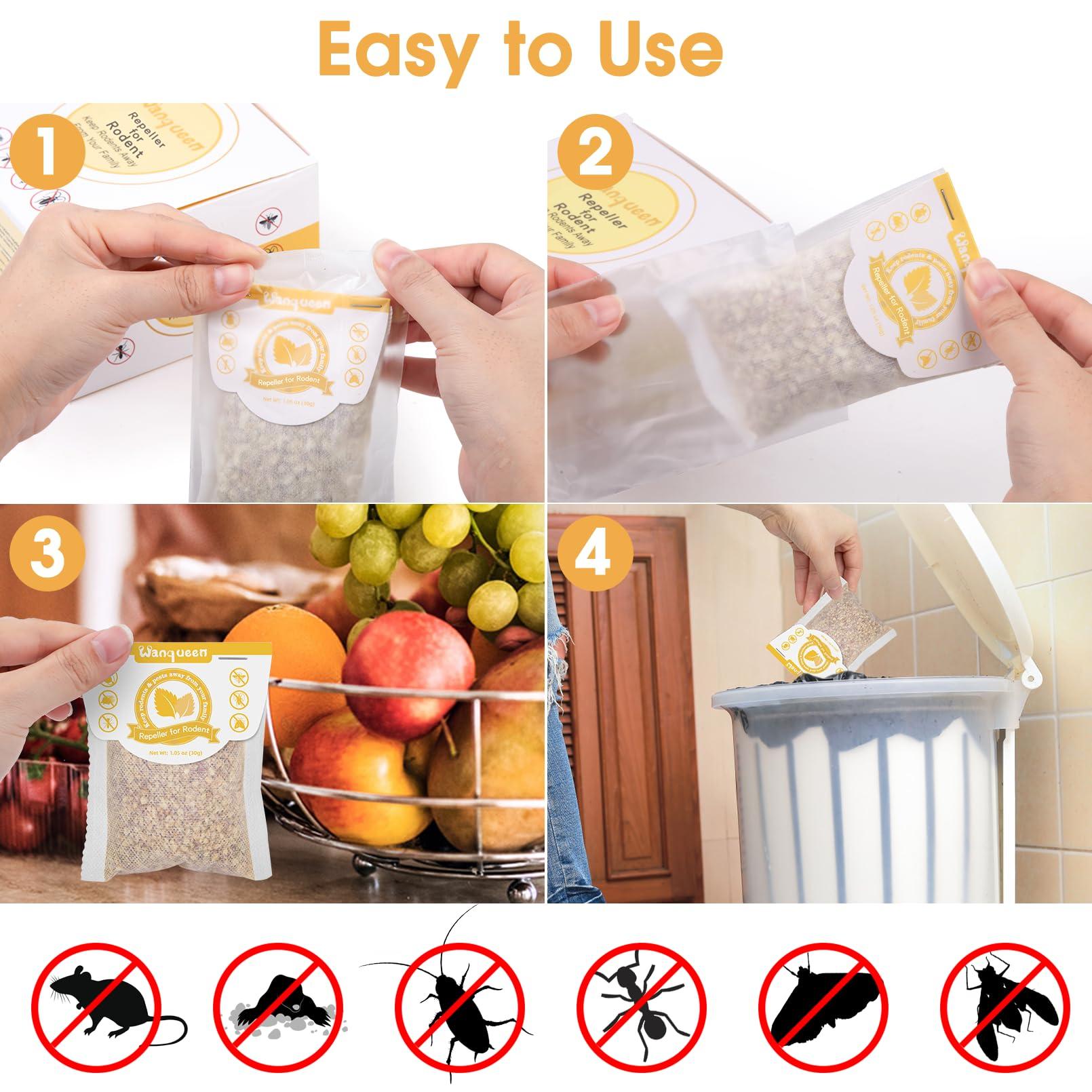 8 Pack Rodent Mouse Repellent Pouches Peppermint Oil to Repel Mice and Rats, Mouse Repeller Pest Control Pouches Mice Repellent for House Mouse Deterrent Indoor - Image 4