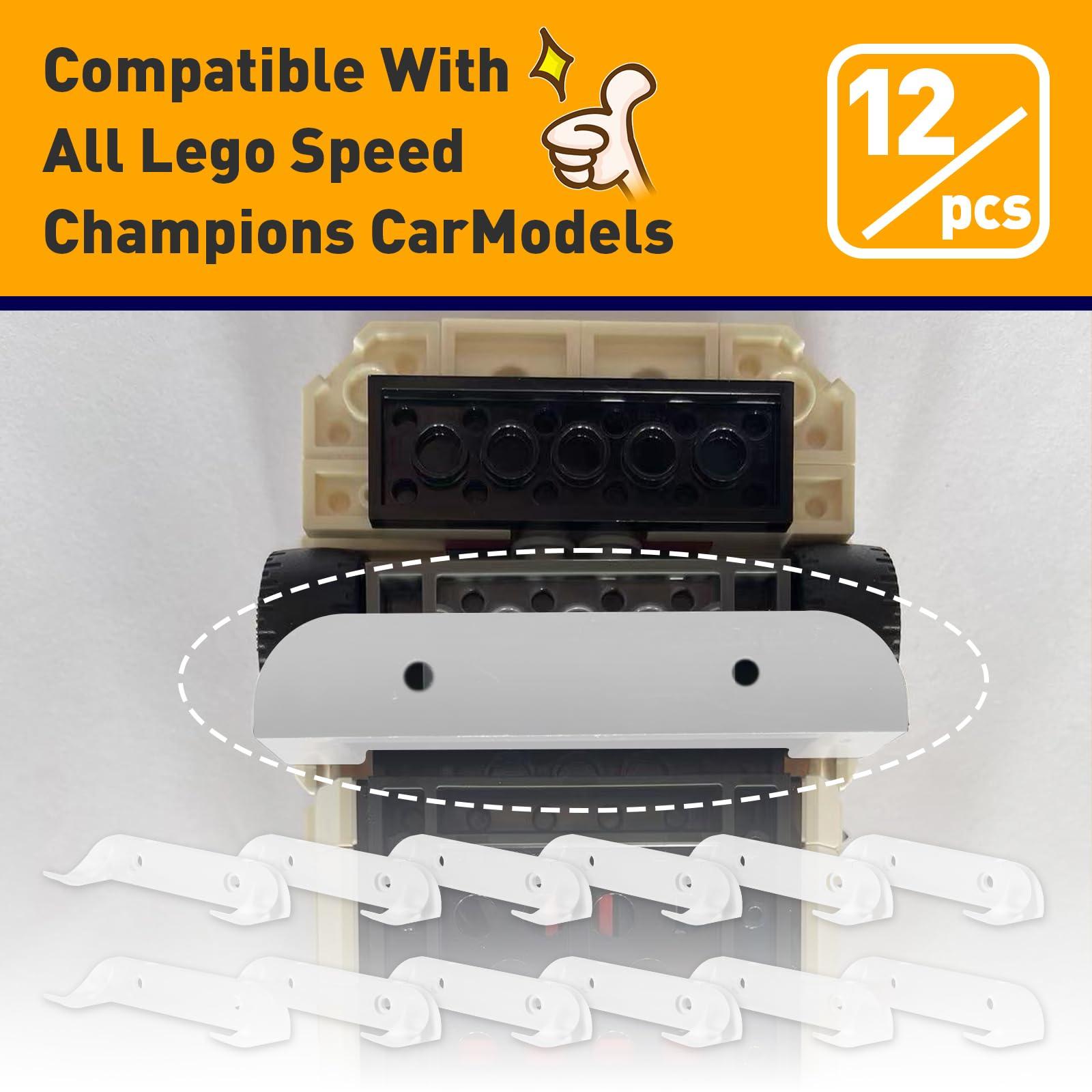 20 Pcs Car Wall Mount Compatible with Any Lego Speed Champion Series Models,Sturdy Wall Bracket for Brick Model Cars-Display Car Collection by Wheels on Wall（Clear） - Image 3
