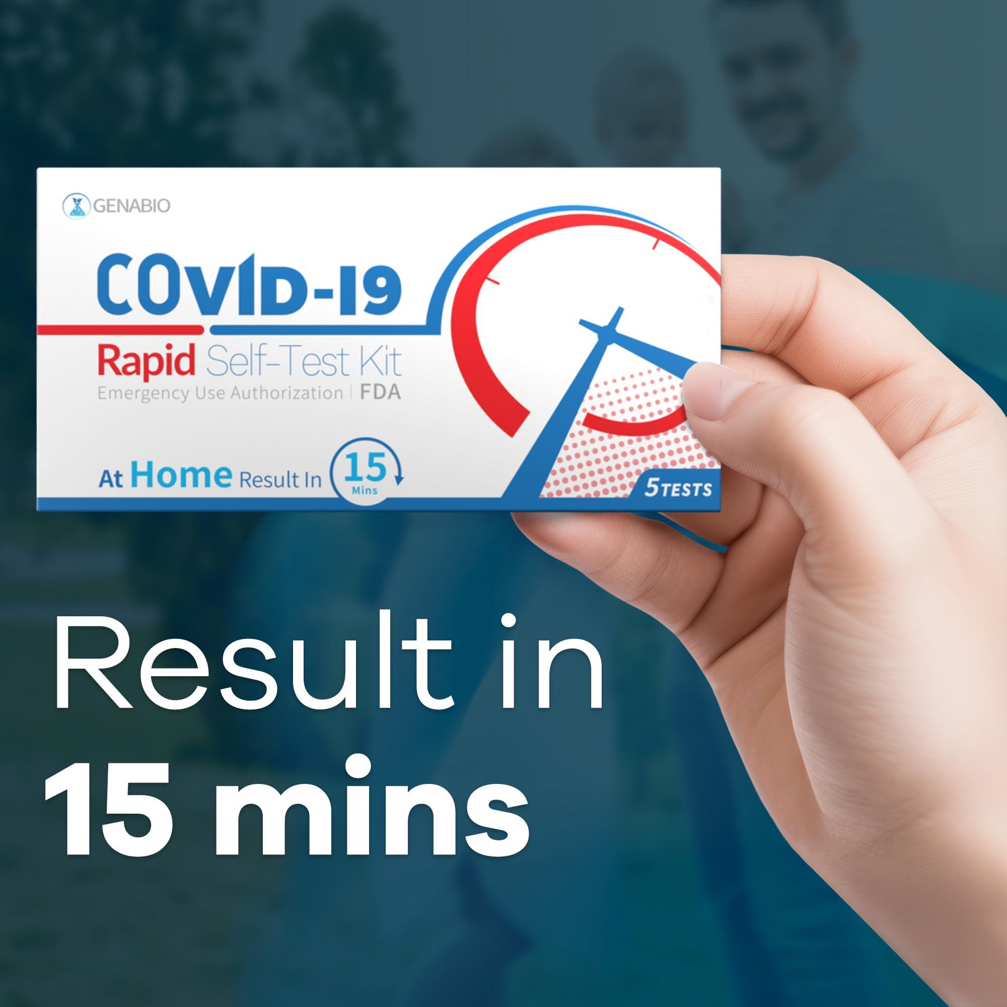 Genabio COVID-19 Antigen Rapid Self-Test Kit (5 Pack) – FDA EUA Authorized | 15 Min at-Home Results | FSA/HSA Reimbursable | OTC Nasal Swab | Easy Self-Test | (1 Pack, 5 Tests) - Image 4