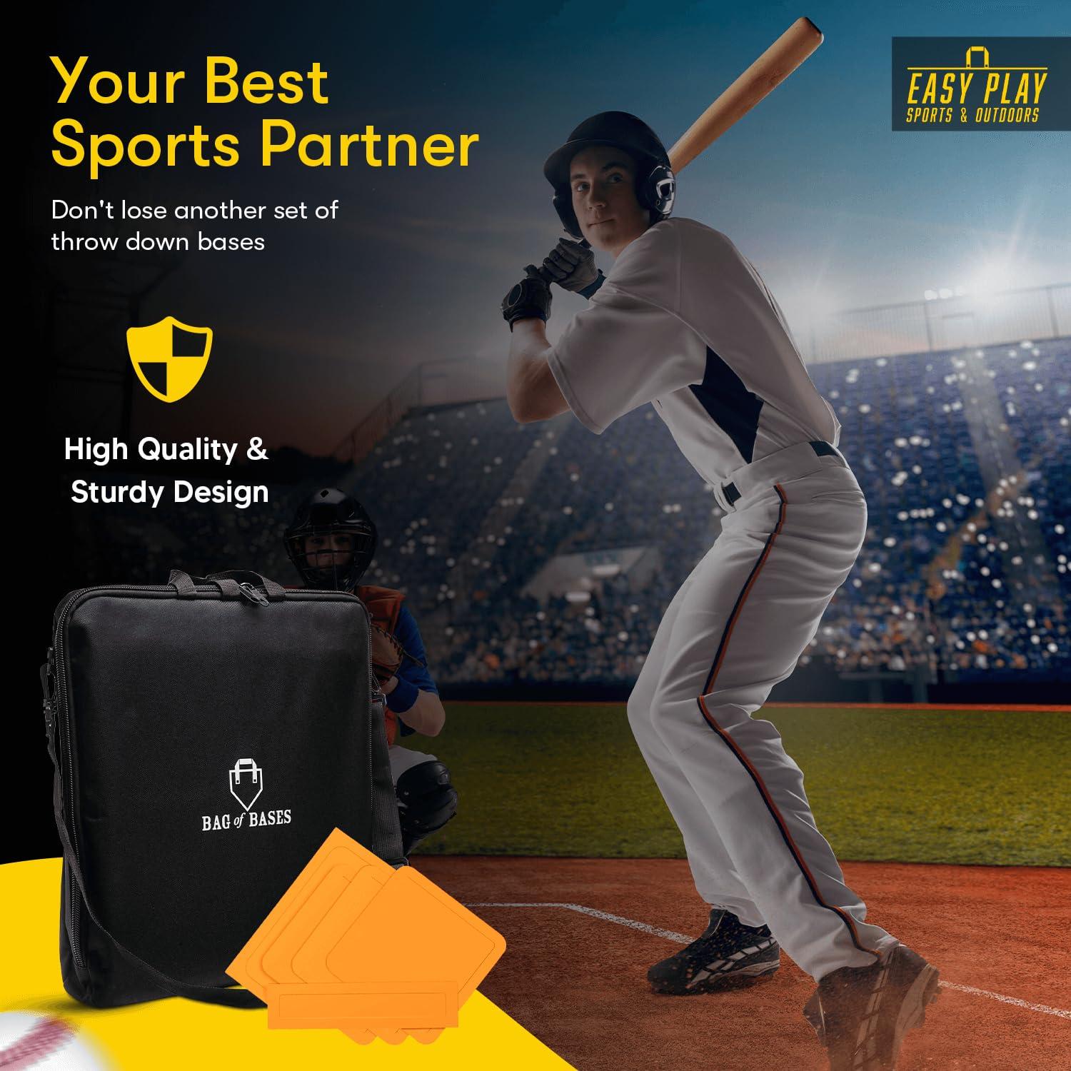 Easy Play Sports & Outdoors, Kids &Adults - Rubber Bases Bag Set - Baseball, Kickball, Tee Ball, Wiffle Ball - Practice, Yard - Image 7
